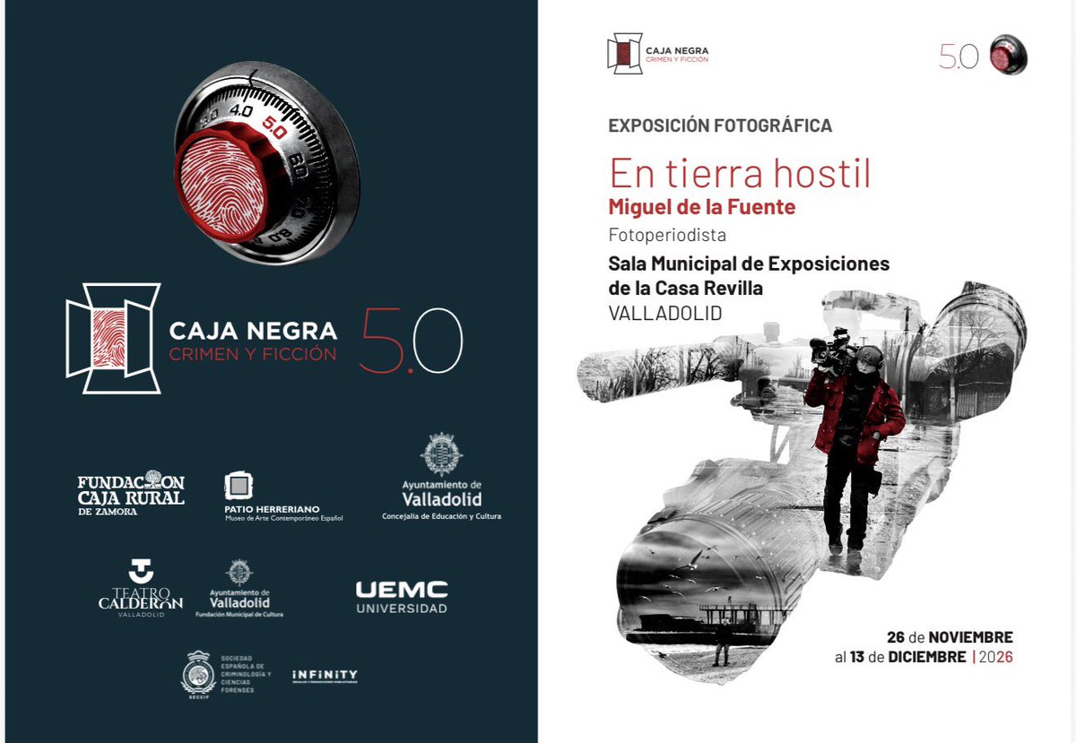 MDFzonacaliente's tweet photo. He pasado media vida mirando el mundo a través de una cámara y tratando de contar lo que veía. Algunas imágenes llegaron a televisión; otras se quedaron conmigo para siempre. Detrás de todas ellas hay lugares, historias y, sobre todo, personas que forman parte de mi vida.
Ahora una parte de ese largo viaje se reúne en “En tierra hostil”, una exposición que me hace una enorme ilusión compartir con vosotros en Valladolid.
📍 Casa Revilla 🗓️ Del 26 de noviembre al 13 de diciembre.
El día 26 será la inauguración. Estáis todos invitados. Después de tantos años contando historias, esta vez quiero compartir con vosotros un pedazo de la mía. Me gustaría veros allí, a todos y cada uno de vosotros.
@AyuntamientoVLL 
@lacajanegracyf 
@CulturaVLL_ 
@rtve 
@RTVEin 
@La1_tve 
@Impres_TVE 
@telediario_tve 
@Lanoche_24h 
@24horas_rne 
@rtvenoticias 
@Farodevigo 
@LaRegion 
@vozourense 
@lavozdegalicia 
@FranSevillaRne 
@gervasanchez 
@perezreverte 
@alfarmada 
@DalmauFerrer 
@rtve 
@rtvenoticias 
@Lanoche_24h 
@dherreraphoto 
@annabosch 
@Josepablo_ls 
@PabloDiez_ABC 
@Pablo_Moran 
@Ldevega 
@liturregui 
@informativost5 
@cfranganillo 
@sagrariog_m 
@zhurnalist_ 
@amaiapm 
@PepaBueno 
@lazule58 
@Laraesku 
@oscarmijallo 
@Mino38634529 
@DavidJimenezTW 
@monicagprieto 
@ContrerasTejera 
@TVGalicia 
@rne 
@ValladolidSER 
@NikoCastellano 
@cdelamor_ 

Y tantos otros ….