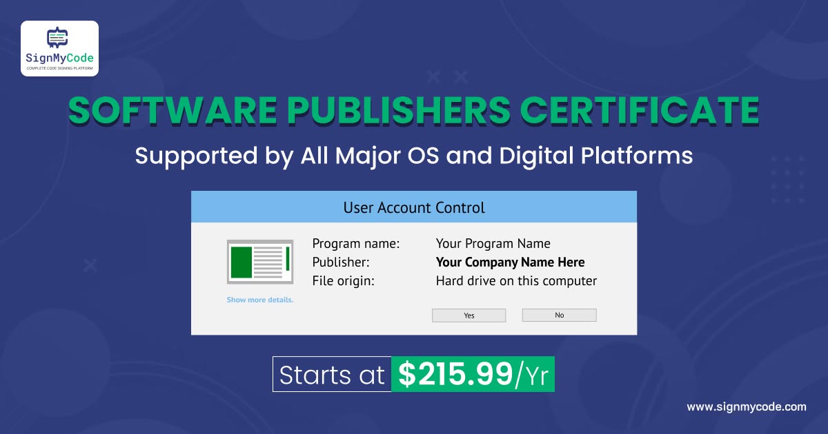 Sign_My_Code's tweet photo. Build trust in every software release. Get #SoftwarePublisherCertificates affordably from a trusted vendor.

Sign your software, prove its #integrity and #authenticity, and give users confidence before they install.

👉Get it now: https://t.co/Lh1WJx1B1B https://t.co/6utaUZVQAh