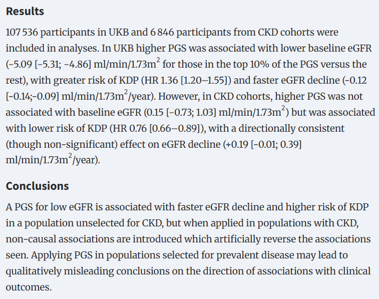 NDTsocial's tweet photo. Impact of selection bias on the association of kidney function polygenic scores with CKD progression in populations with CKD

🆓https://t.co/MSwScwTK3F https://t.co/FFPSx83K94