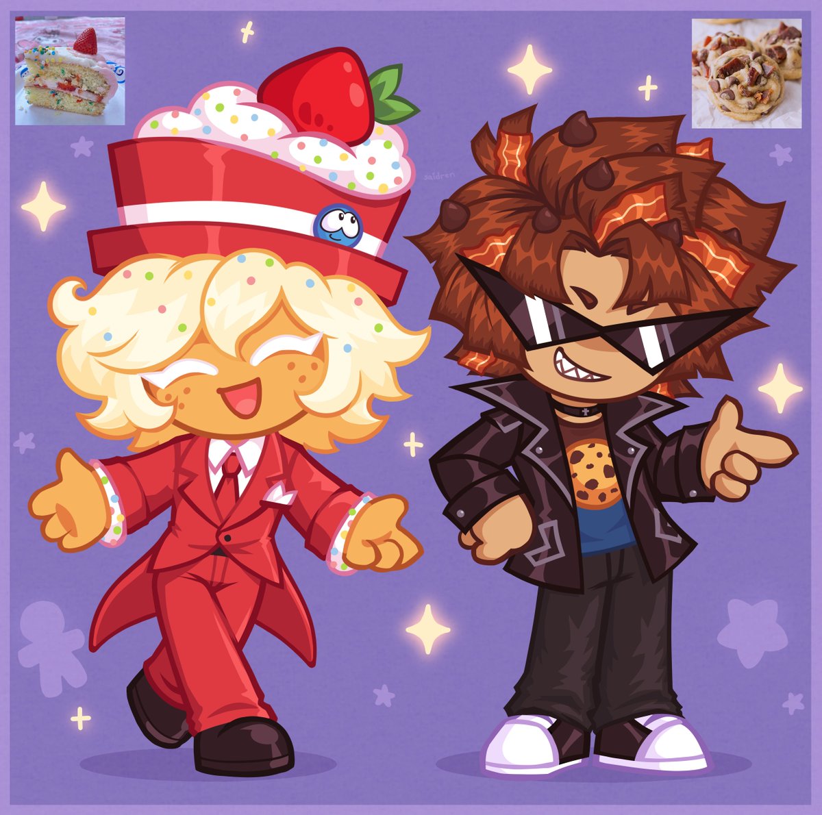SaidrenSchwarz's tweet photo. A friend of mine loves #CookieRun, so I decided to do this thingy..

Strawberry Shortcake Funfetti Cookie and Candied Bacon Chocolate Chip Cookie ?? (their names are too long lol😭)
#alexnewtron #tubers93 #tublex https://t.co/Ft5P0uzNvk