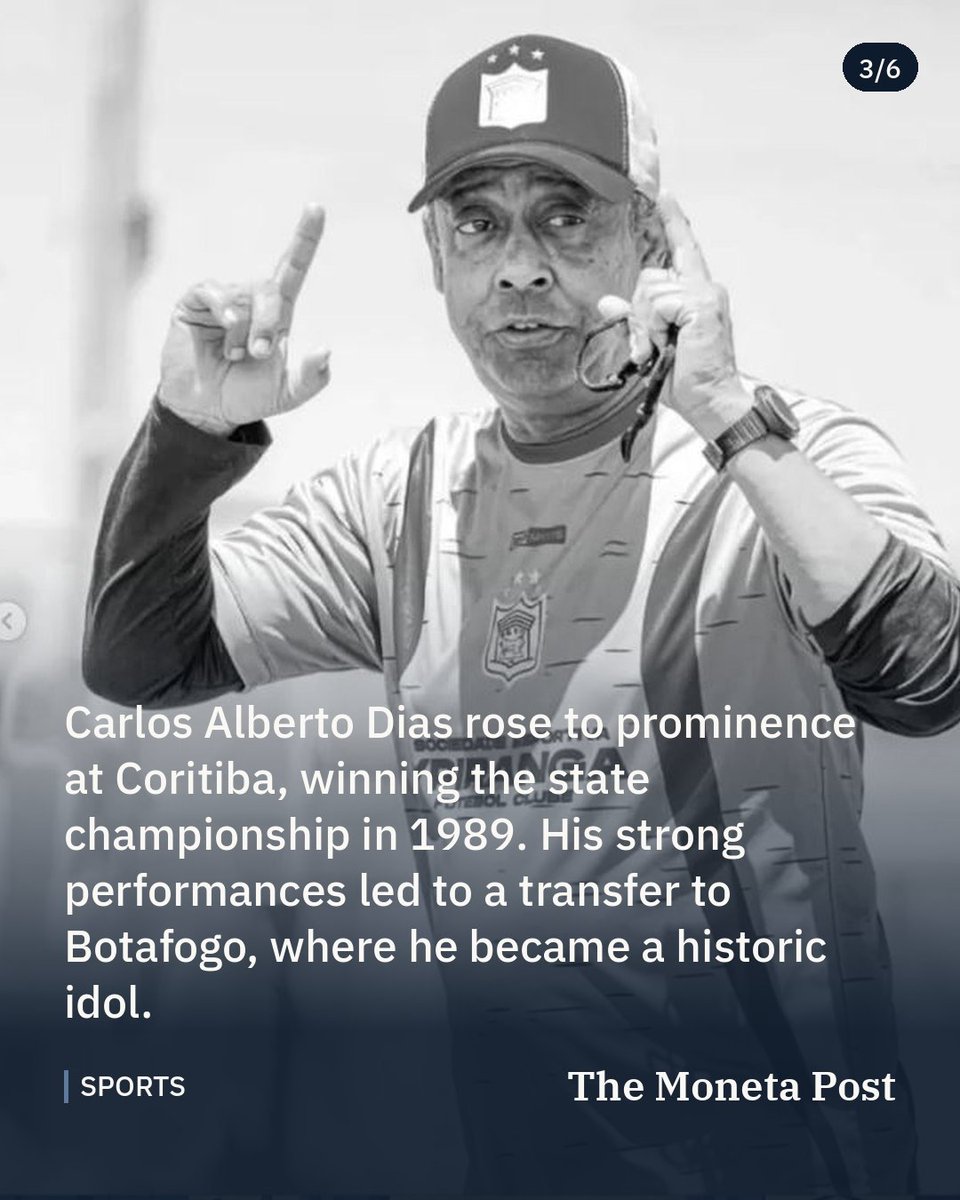 TheMonetaPost's tweet photo. Carlos Alberto Dias, Ex-Player and Coach, Dies at 59

The former Botafogo and Brazil national team player, who was coaching Ypiranga in Pernambuco, died on Monday, according to the club.

#sports #sportsbusiness #carlosalbertodias https://t.co/p0snYoo4dN