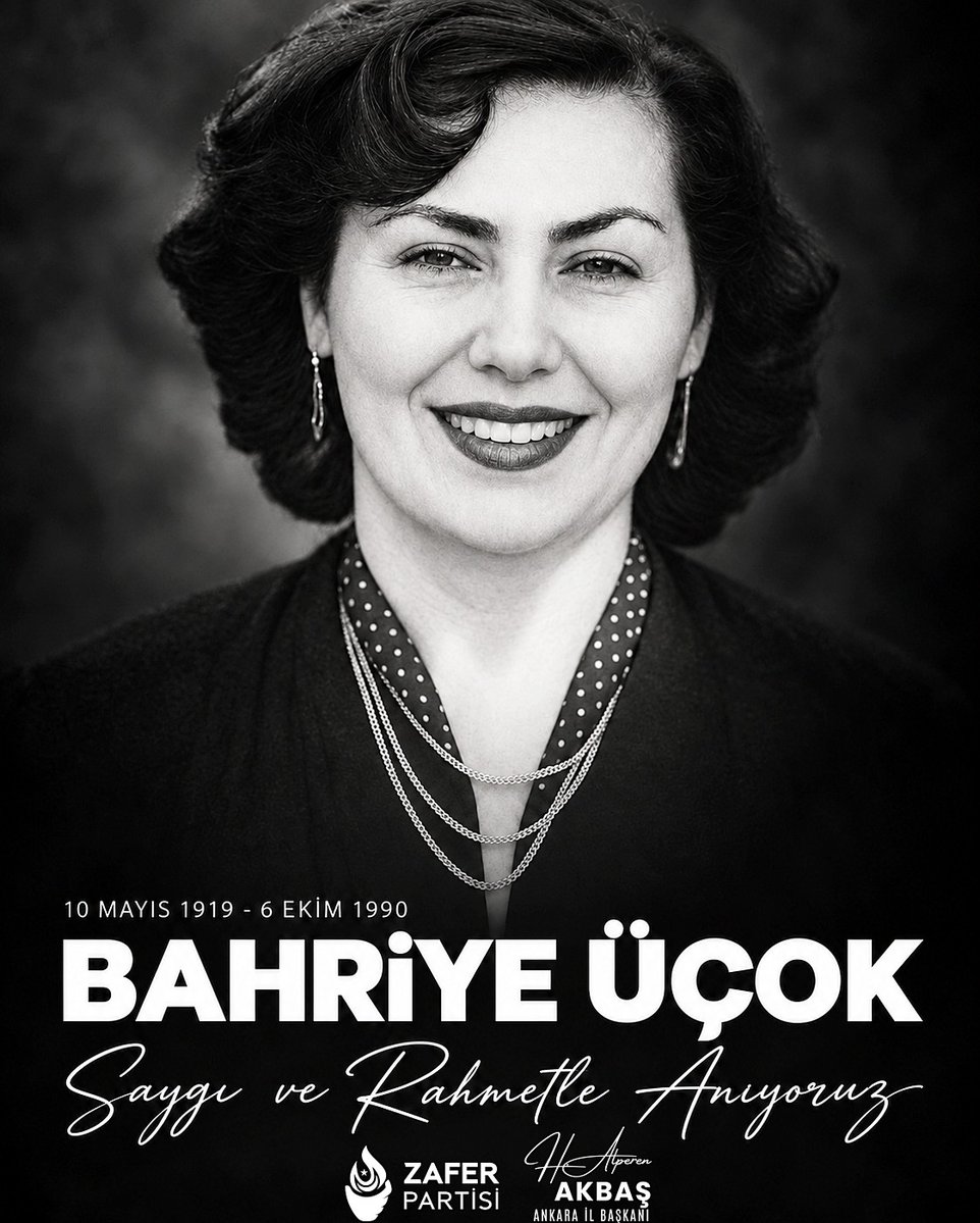 ZaferPartisi06's tweet photo. Cumhuriyet değerlerinin, laikliğin ve çağdaş Türkiye idealinin kararlı savunucularından Doç. Dr. Bahriye Üçok’u, uğradığı suikastın yıl dönümünde saygı ve rahmetle anıyoruz.

Fikirleri, cesareti ve aydınlanma mücadelesi daima hatırlanacaktır.

@umitozdag
@zaferpartisi
@avalperenakbas