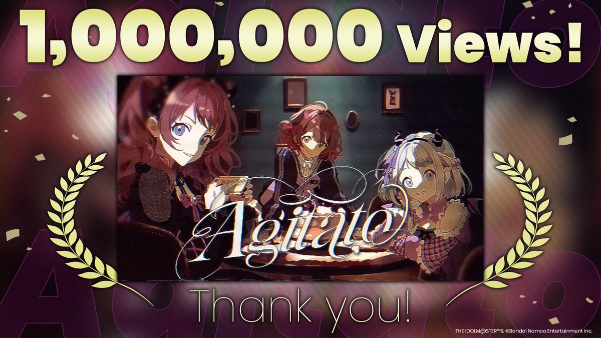 gkmas_official's tweet photo. ☆┈┈┈┈┈┈┈┈┈┈☆
  　      『Agitato』
　  🎊100万再生！🎊
☆┈┈┈┈┈┈┈┈┈┈☆

『Agitato』のMusic Videoが100万再生を突破しました🎉

たくさんのご視聴
本当にありがとうございます✨

📺MV
https://t.co/Pc0u1tfnWC https://t.co/Ks8y7yoQqy