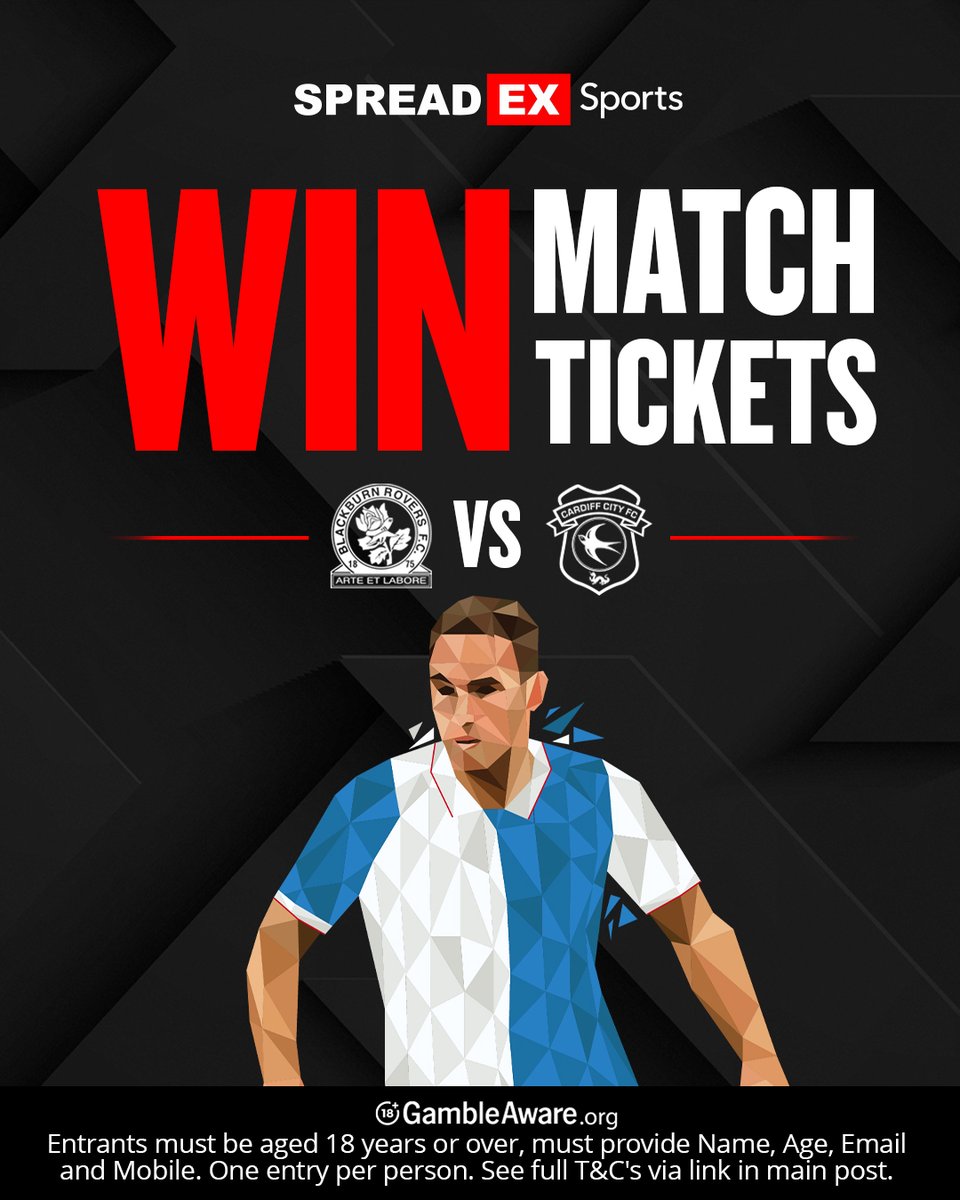 SpreadexSport's tweet photo. 🎟️ WIN TICKETS TO @Rovers v CARDIFF CITY! 🔵⚪

To enter:

⚽ Follow us &amp; Retweet this post
👥 Tag the person you’d take with you
📄 Enter your details below👇
https://t.co/M6GyyP5W1j

Good luck! 🤞

T&amp;Cs apply. https://t.co/dURvWewP9X