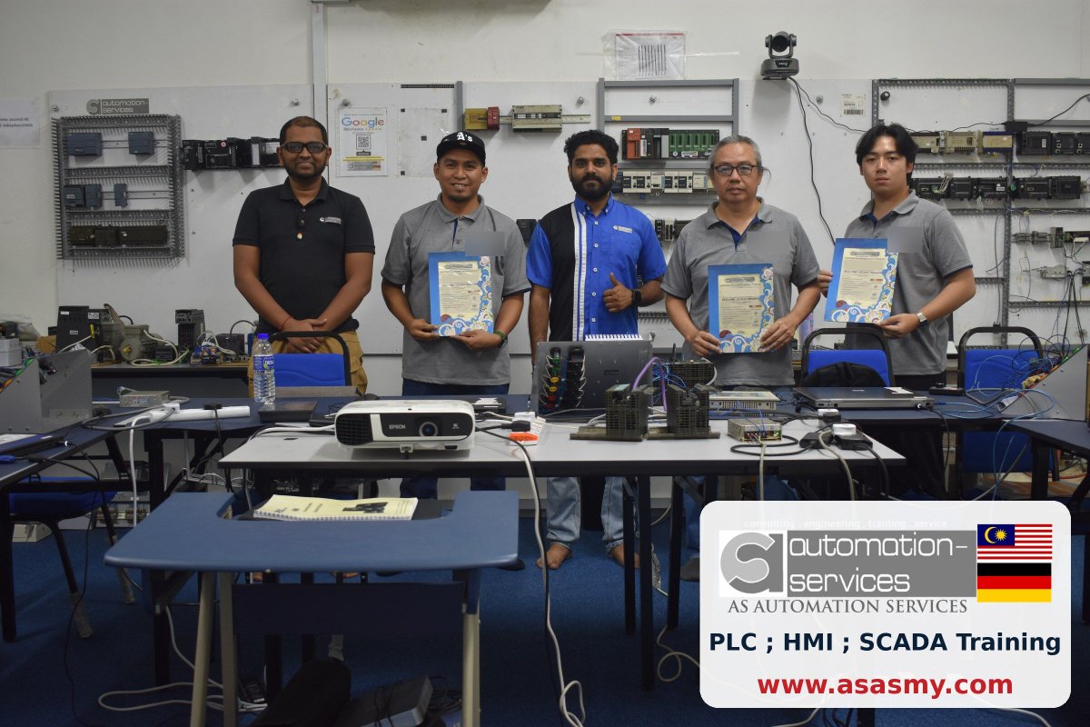 AutomationMy's tweet photo. Three certificates, three engineers heading home with STEP 7 and WinCC Flexible skills. 🎓 We welcome company-sponsored participants from anywhere in ASEAN. Your team next: https://t.co/j8eF0a2ATx WhatsApp +60102443914 #CompanySponsored #InternationalParticipants #ASASMY https://t.co/H1rj0552Sx