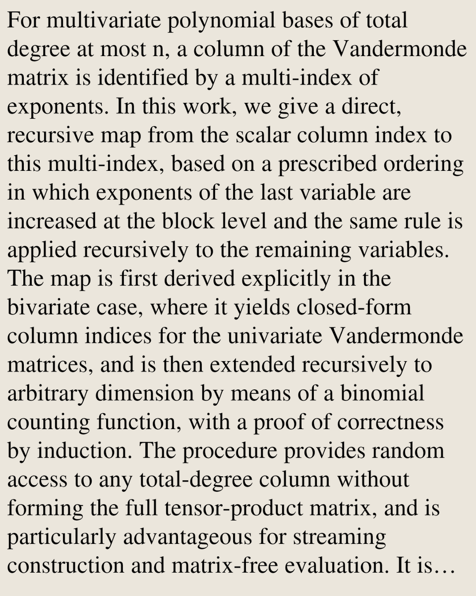 MathPaper's tweet photo. Multi-Index Recovery for Total-Degree Multivariate Vandermonde Matrices

Samuel Santos-Pérez
https://t.co/8S5tT40Tfr [𝚖𝚊𝚝𝚑.𝙶𝙼] https://t.co/JLwB7BNw17