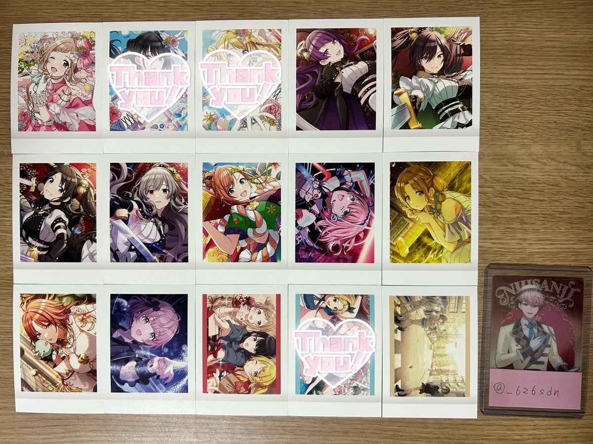 _626sdn's tweet photo. 【 交換 譲渡 】 シャニマス ぱしゃこれ

譲⌇画像にて

求⌇vol.2恋鐘、甜花、vol.2羽那、vol.1凛世(各1)、vol.1ストレイ or 90円＋送料

⚫︎箔押し恋鐘･甜花･羽那、N甜花はvol.1､2どちらも求
⚫︎纏めての方優先、郵送、比率違い◎
⚫︎検索からもお気軽にお声掛けください🍥🎀 https://t.co/HzFFqUTQvS