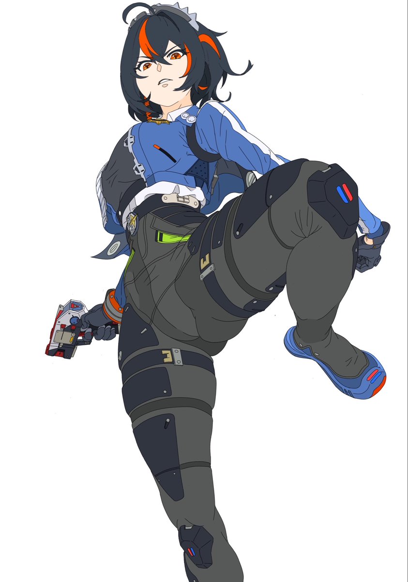 ZAWAK23's tweet photo. 色がついた朱鳶さん！
朱鳶さんキーック！💥💥💥

#朱鳶　#ゼンゼロ　#zzzero   #wip https://t.co/OPDyZaqvfh