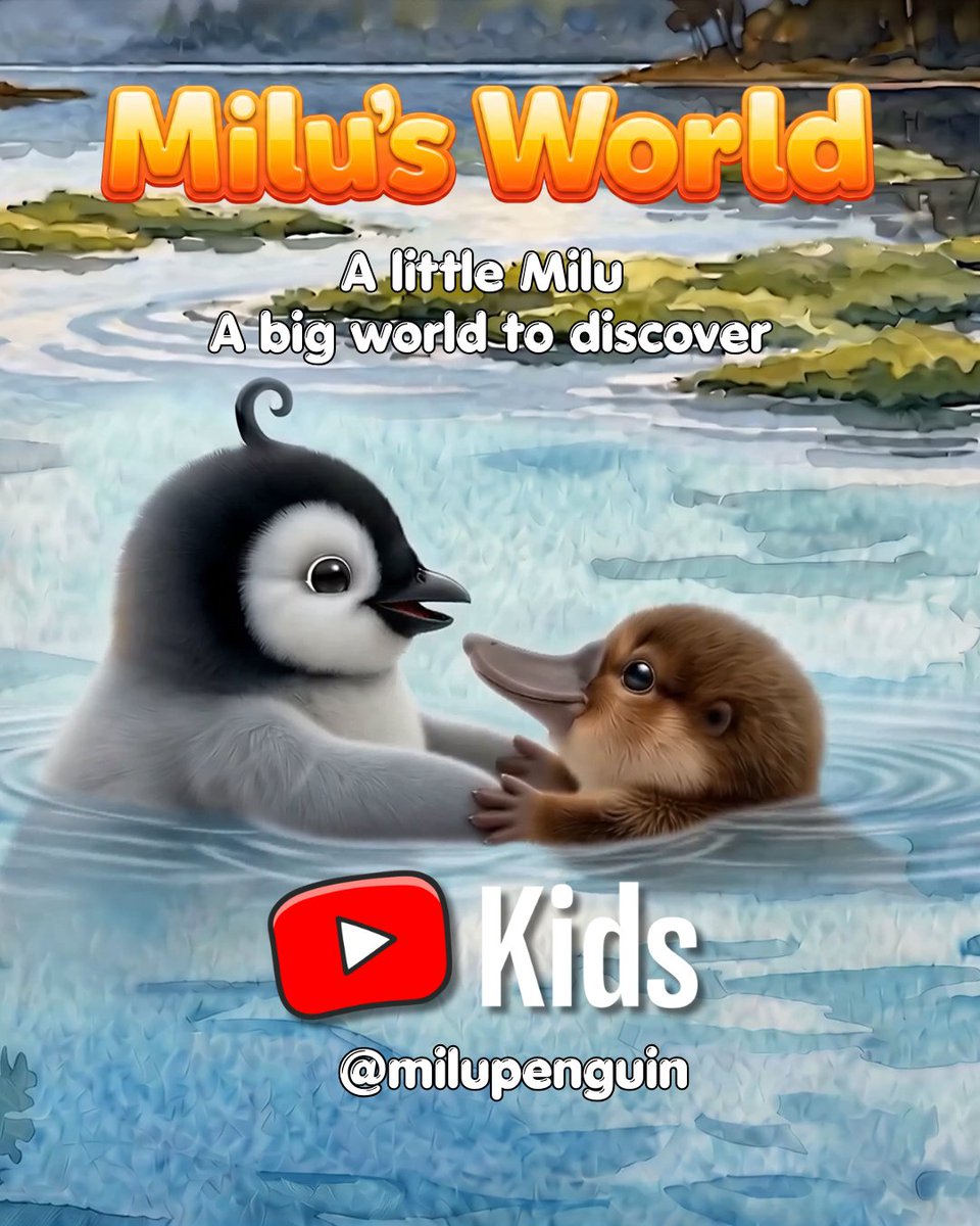 milupenguin's tweet photo. Meet Puggle the platypus! 💛 A duck-like bill, a beaver-like tail and fur that glows blue-green under UV light! ✨ Discover this amazing animal from Australia with Milu. 🐧🌏 
#MilusWorld #Platypus #AnimalFacts https://t.co/dVcs4wOcDD