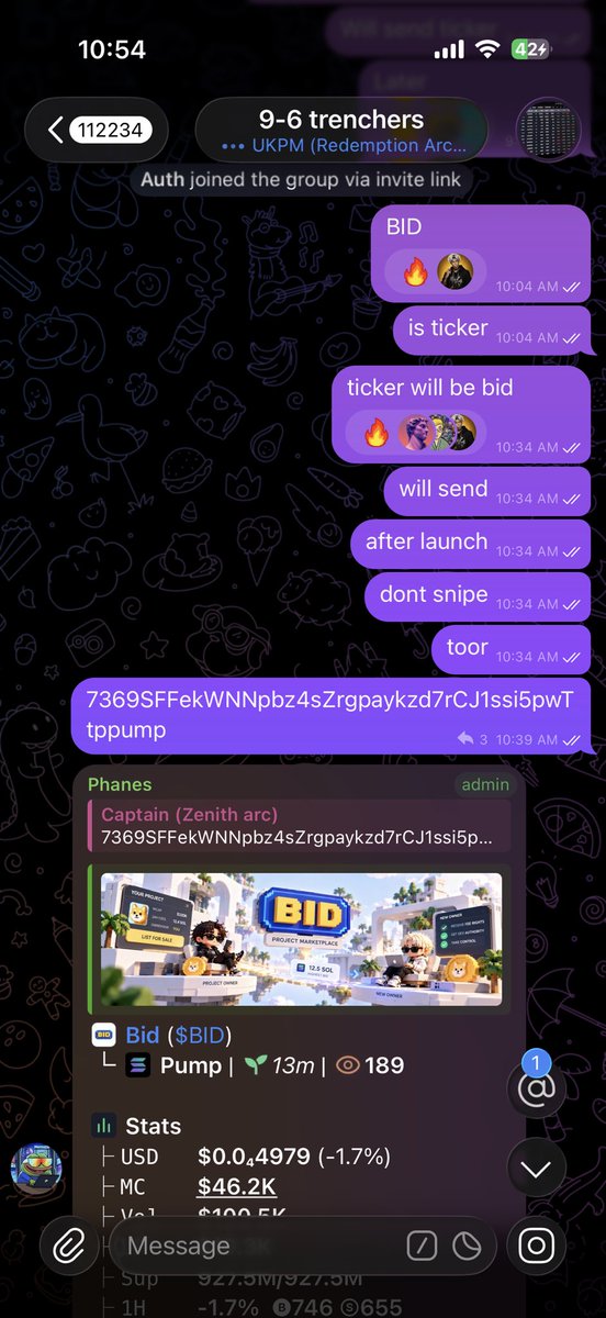 cryptcaapo's tweet photo. First cook today $BID

Cooked this to 53k in less than 12 mins 

Holding strong at 40k https://t.co/PpvxSq7ltD