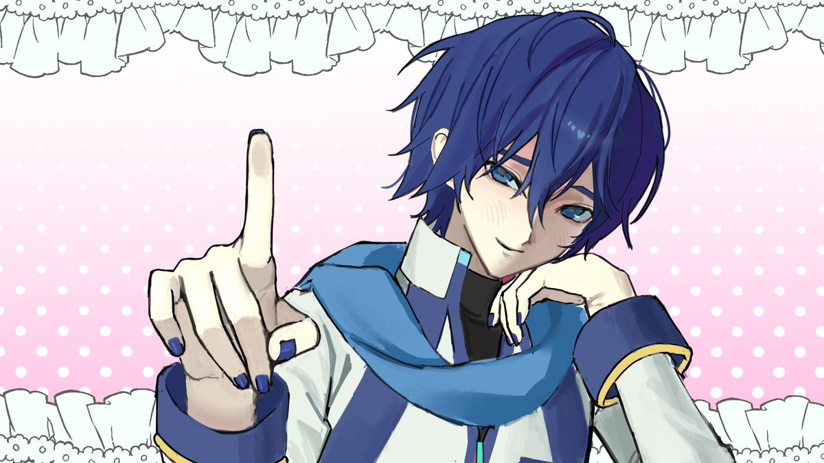 ikhj_i's tweet photo. KAITOに見つめられたすぎて壁紙描いた❣️ https://t.co/UAJnsgNKNI
