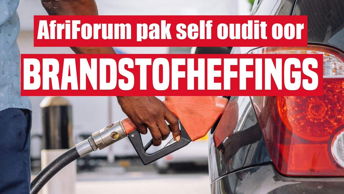 afriforum's tweet photo. .@AfriForum onderneem eie ondersoek na brandstofheffings ná regering se gebrek aan optrede https://t.co/sPWwqKiBD1 https://t.co/DRwvImZmA6