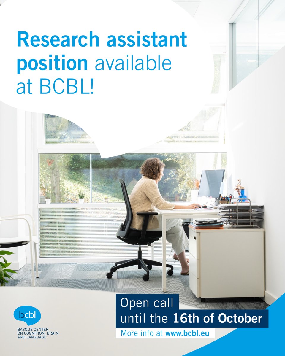 bcbl_'s tweet photo. 📣 We are looking for talent! 📣
At #BCBL we have a Research Assistant position available to work in our #Babylab group.
📅 Application deadline: 16/10/2026
+info👇
https://t.co/17sT2UMsss https://t.co/hcP71WBjRD