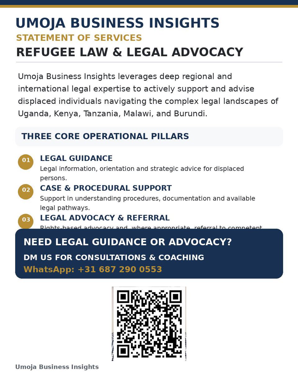 Kayabufrederic's tweet photo. What do we offer in #humanrightsrights, #transitional #justice and #humanitarian #law?

Scan the QR code below 👇.
Dm us for inquiries.

https://t.co/1LmbKLBV09

#humanrights
#comment
#BusinessGrowth https://t.co/yODrXDAqRc