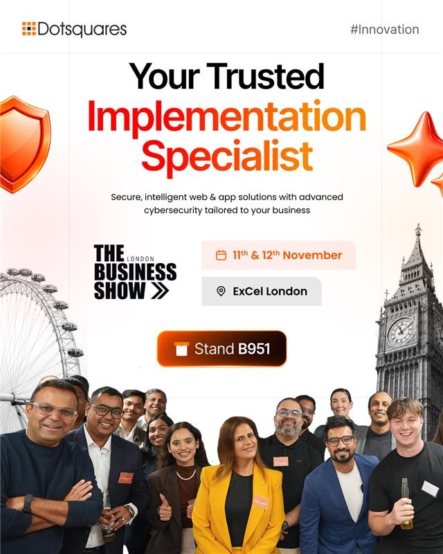 dotsquares's tweet photo. Meet Dotsquares at The London Business Show 2026.

We’re heading to The London Business Show 2026! Come and meet the Dotsquares team at Stand B951 on 11th & 12th November at ExCeL London.

Discover how our secure, intelligent web and app solutions can help your business innovate, scale and stay ahead.

See you there!

#Dotsquares #LondonBusinessShow #BusinessShow2026 #DigitalTransformation #AppDevelopment #SoftwareDevelopment #Cybersecurity #BusinessInnovation #ExCeLLondon