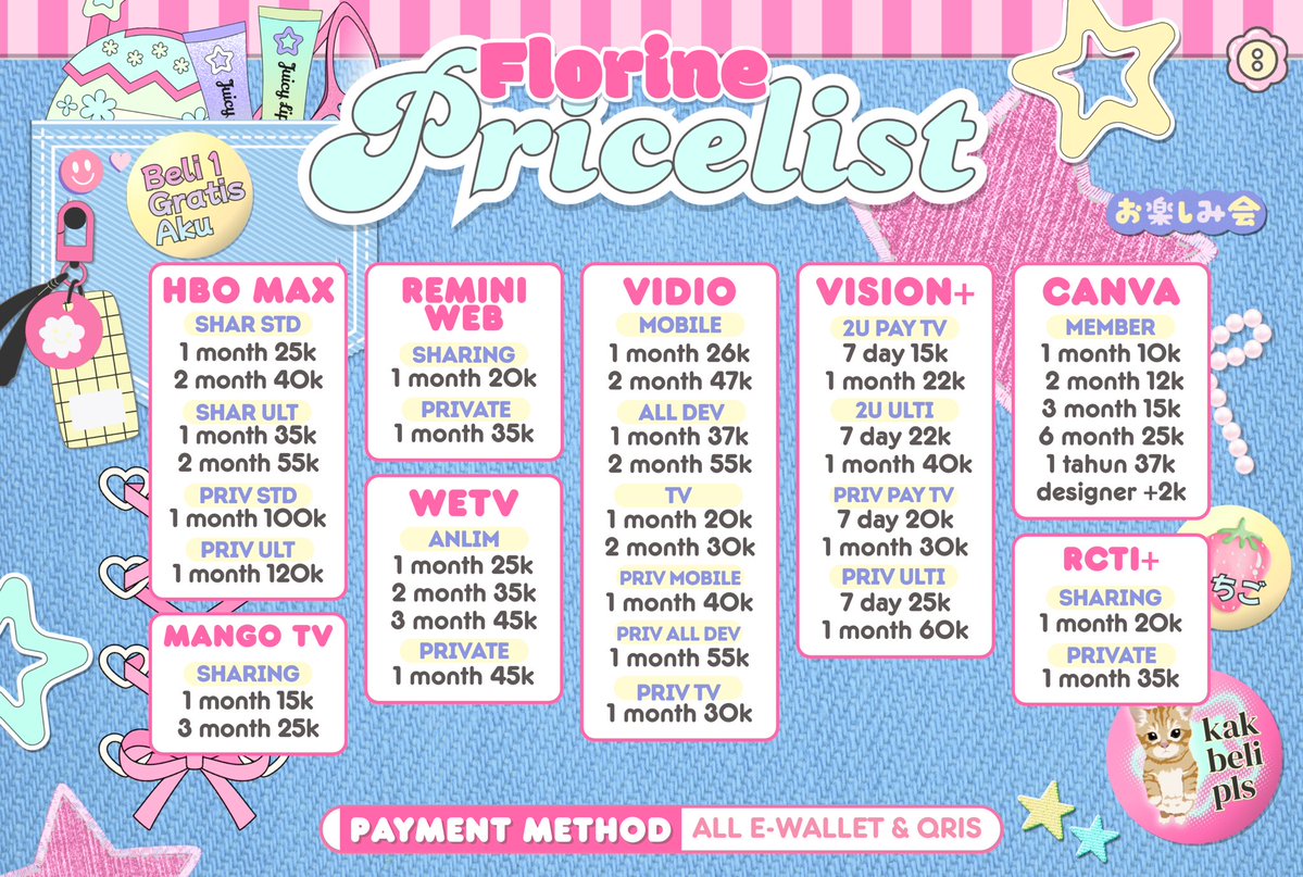 eciesy's tweet photo. soree semuanyaa, florine sudah openk yaaww . . ready app prem trusted dan bergaransi 💯

netflix, prime vidio, youtube, iqiyi, disney, bstation, capcut, viu, hbo max, remini web, vidio, vision+, canva, wetv, rcti+

💌 : https://t.co/nlf0NYtHiN
🧃#zonauang #bealanja 2 https://t.co/jAij4ESJ6u
