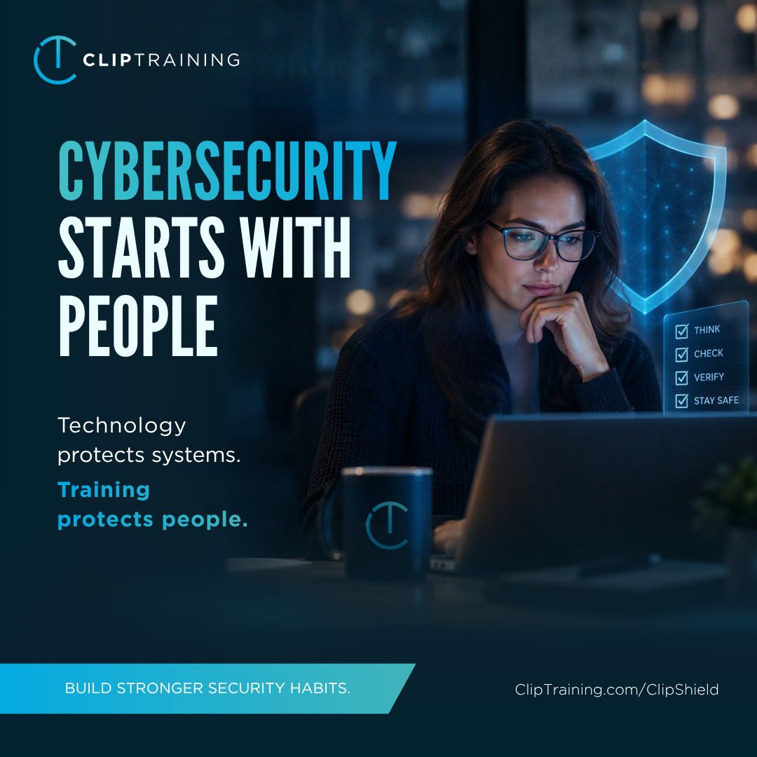 ClipTraining's tweet photo. Attackers don't start with your firewall. They start with your people.
From phishing emails to AI-generated scams, modern threats are looking more convincing. The best defence is a workforce trained to recognize them. 👉 https://t.co/gP77tPzN3O

#SecurityAwareness #BeCyberSmart https://t.co/dA592h1Tt0