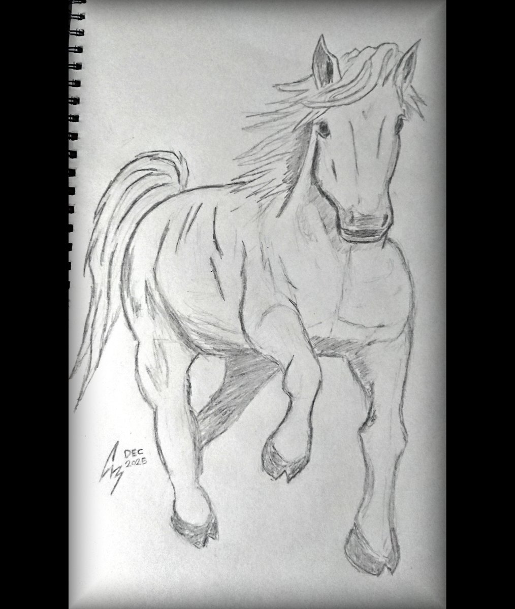 TheSoulGrinder's tweet photo. Day 297 of my #dailysketch. This is a redraw of a Horse I sketched last December for my Celtic RPG bestiary.
I also streamed me drawing it on Kick.
https://t.co/7wUQUxp09E
#redraw #horse #sketch #pencilsketch #Kick #stream https://t.co/Uf2dY3Hh7z