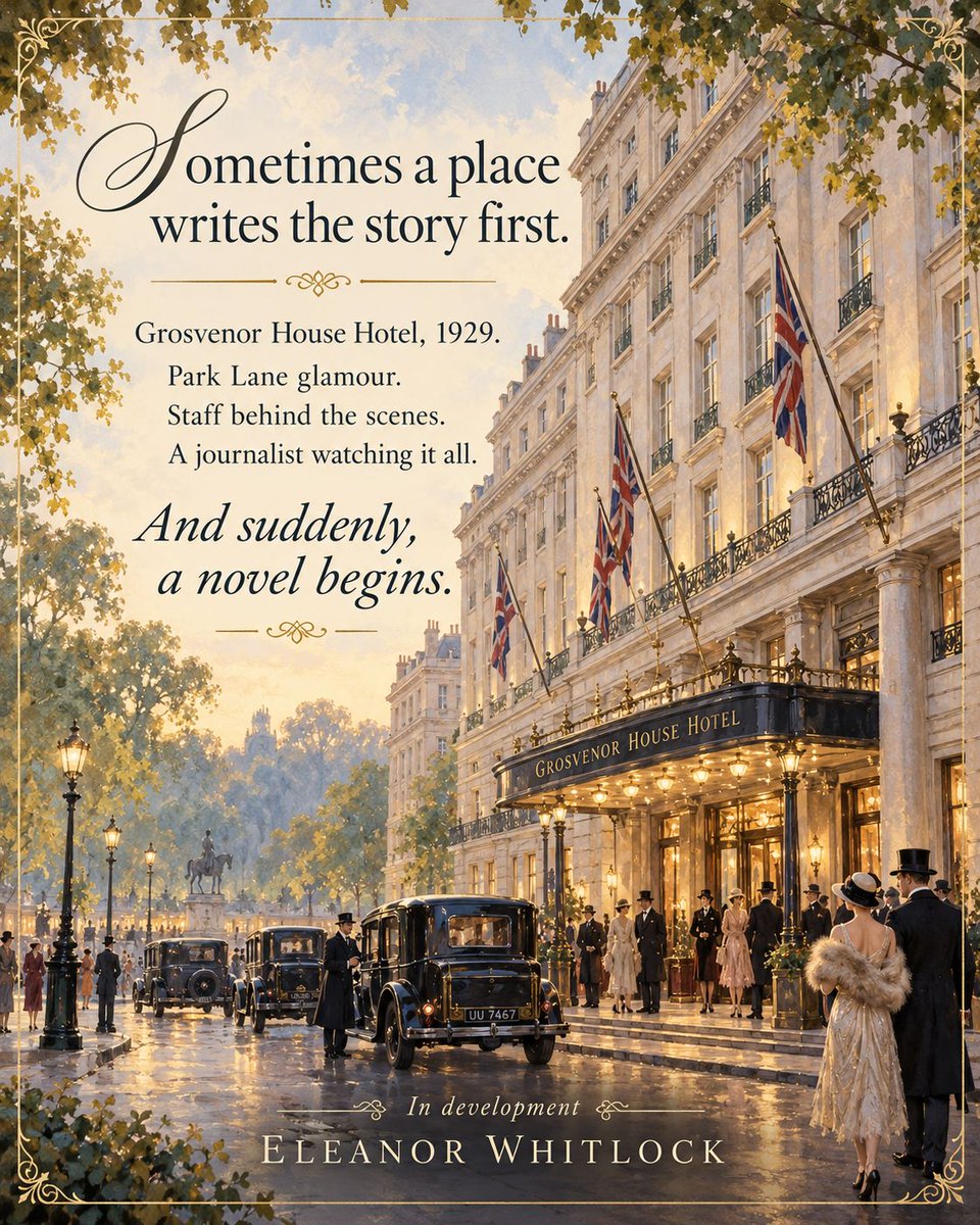 WhitlockRomance's tweet photo. Sometimes a place writes the story first.
Grosvenor House Hotel, 1929.
Park Lane glamour.
Staff behind the scenes.
A journalist watching it all.
And suddenly, a novel begins.
#HistoricalFiction #AmWriting https://t.co/60OWoooB81
