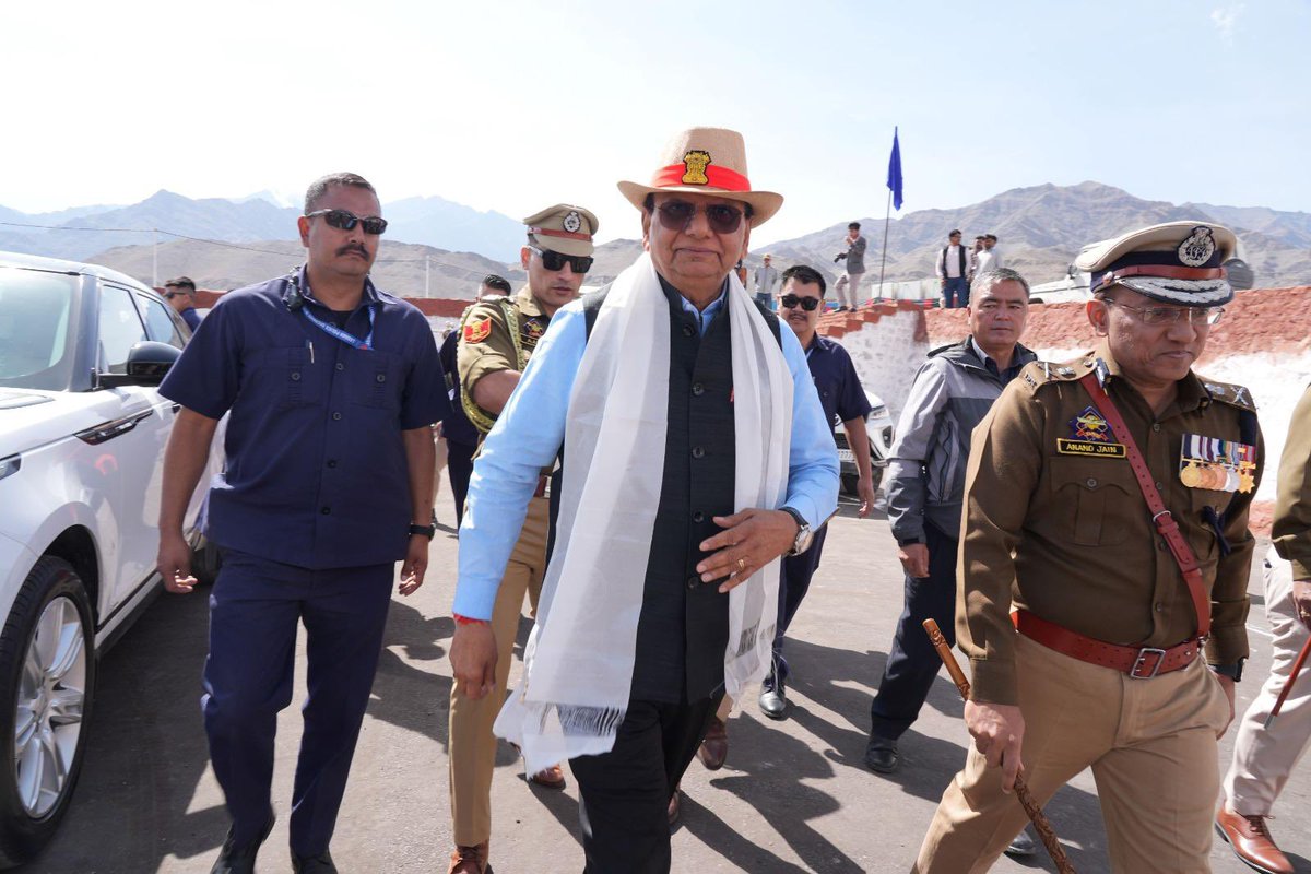 lg_ladakh's tweet photo. Attended the passing-out parade at Police Training School, Leh, and congratulated all the newly inducted personnel on the achievement. 

The induction of 114 newly recruited SPOs will strengthen Ladakh Police in the newly created districts of Nubra, Sham, Changthang, Drass and Zanskar. Also congratulate 99 personnel who completed pre-promotional courses, taking on greater responsibility and leadership in the police administration. 

Exhorted the new recruits to commit themselves to the service of the people with dedication and integrity.

Also, in line with our commitment for welfare of the police personnel, inaugurated 24 police family quarters and launched the Emblem, Flag, Logo, badges, website and Comprehensive Fire Safety Handbook of Ladakh Fire & Rescue Service. 

These initiatives will strengthen personnel welfare, professionalism and Ladakh’s security and emergency response systems.