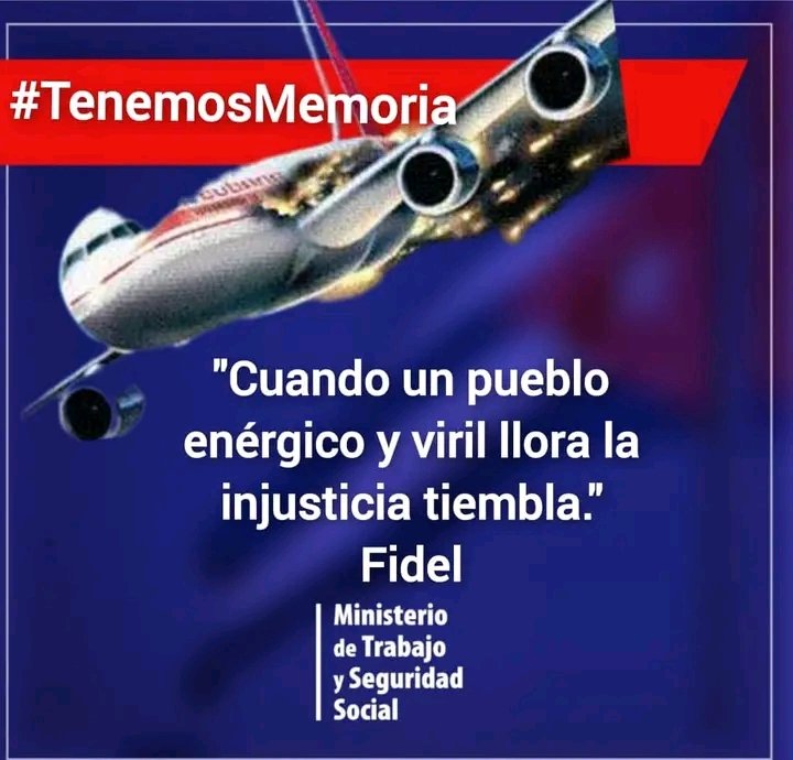 MTSS_CUBA's tweet photo. El 6 de octubre de 1976, el terrorismo intentó silenciar a 73 vidas. Medio siglo después, Cuba reafirma su compromiso con la verdad y la justicia.
#NiOlvidadosNiMuertos #NoAlTerrorismo #TenemosMemoria
#MtssCuba https://t.co/5odEFVF6K1