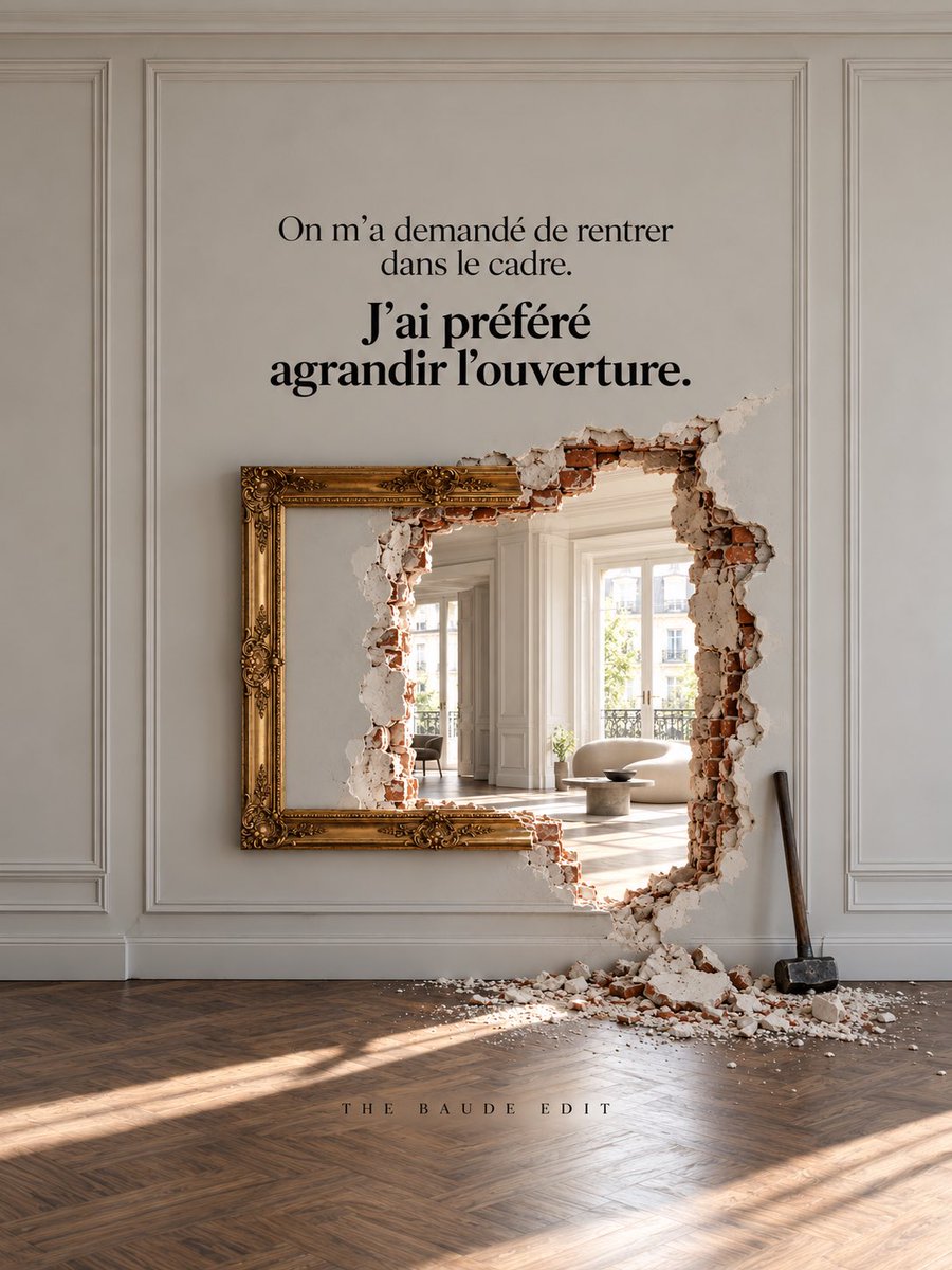 ElodieBaude's tweet photo. J’ai beaucoup de respect pour les belles moulures. Un peu moins pour les idées toutes faites.

Devant un lieu, une matière ou un projet, je me demande souvent : « Et si on faisait autrement ? »
THE BAUDE EDIT

#TheBaudeEdit #RegardCréatif #OserAutrement  #ArtDeVivre https://t.co/CjRqyib7kD