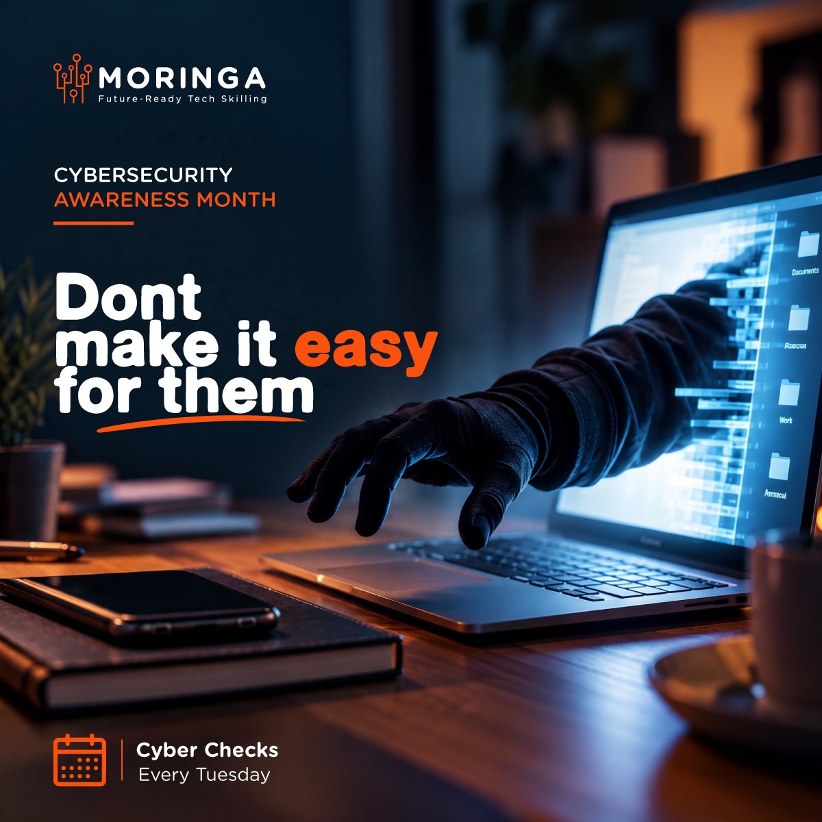 moringaschool's tweet photo. Cyber threats can look like a familiar email, a quick login, or a harmless link.
This #CybersecurityAwarenessMonth, we’re making everyday threats easier to spot.
🔐 Every Tuesday: #CyberCheckTuesday, practical tips to help you stay one step ahead. https://t.co/g63nXLFU3k