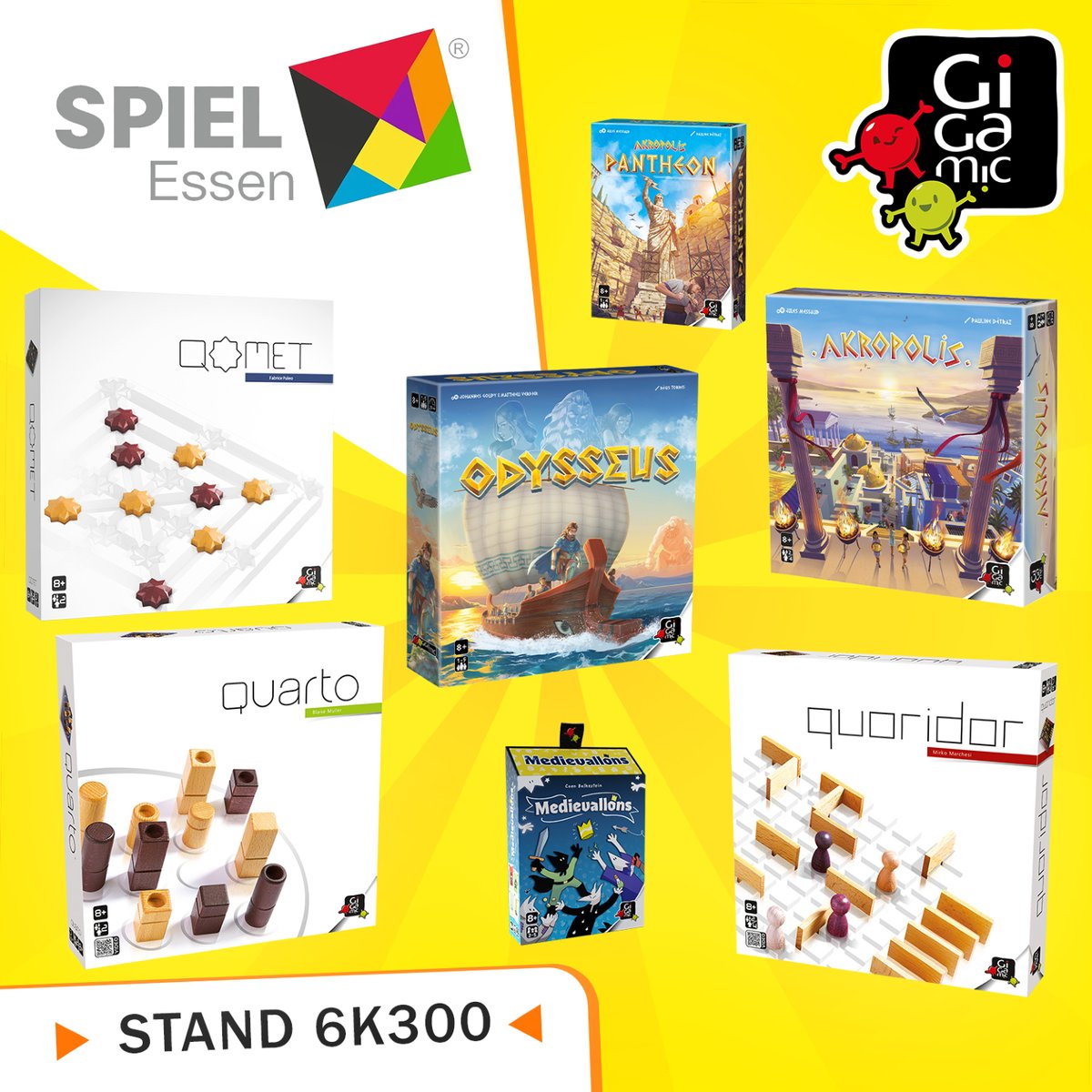 Gigamic's tweet photo. Retrouvez-nous sur Essen du 22 au 25 octobre pour découvrir ou redécouvrir nos jeux ! 

Au programme, Odysseus, Akropolis Panthéon et bien d'autres 🤩

#essen2026 #boardgame #jeudesociete #jds https://t.co/pz6TQbs65P