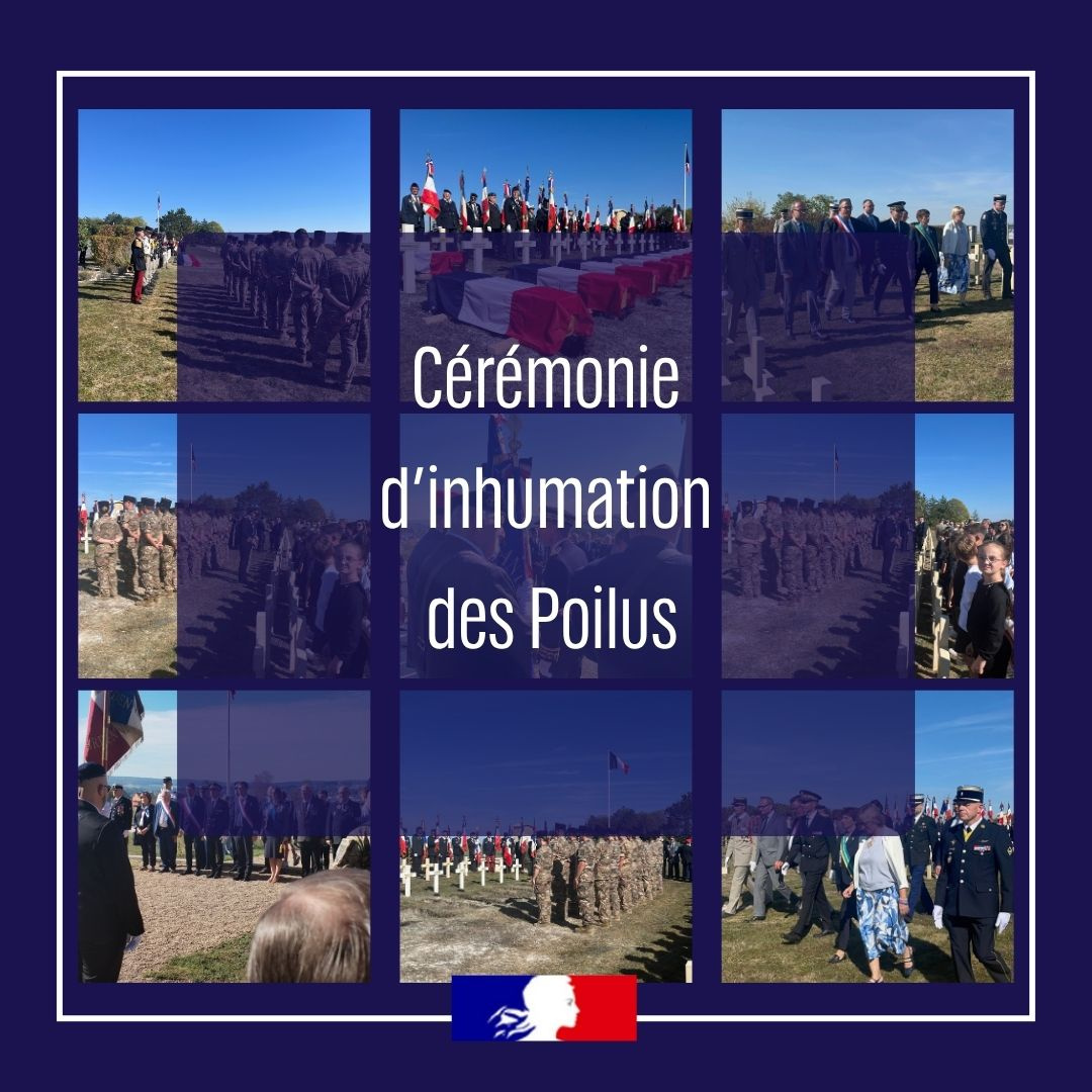 Prefet08's tweet photo. 🇫🇷 #DevoirDeMémoire | Ce lundi 5 octobre 2026, Christian CHASSAING, préfet des Ardennes, a présidé la cérémonie d'inhumation de 12 Poilus du 9e bataillon d'infanterie coloniale du Maroc, à la nécropole nationale de Rethel. 
Ces soldats avaient été découverts au Châtelet-sur-Retourne par le service archéologique des Ardennes.
🕊️ Qui étaient-ils ?
Le 1er septembre 1914, alors que les troupes ennemies progressaient, ces hommes ont combattu à Rethel pour défendre le sol national. Ils y ont perdu la vie.
🤝 112 ans après, la Nation leur rend hommage.
Ils reposent désormais dans la sépulture qui leur est due, au sein de la nécropole nationale de Rethel.
📍 Un devoir de mémoire accompli : honorer celles et ceux qui sont tombés sous l'uniforme français.
Leur sacrifice ne doit jamais être oublié.
#cérémonie                                                                                                                                                     
@onacvg
@interieur_gouv
@3eRG_Officiel
@Armees.Gouv
@VILLEdeRETHEL