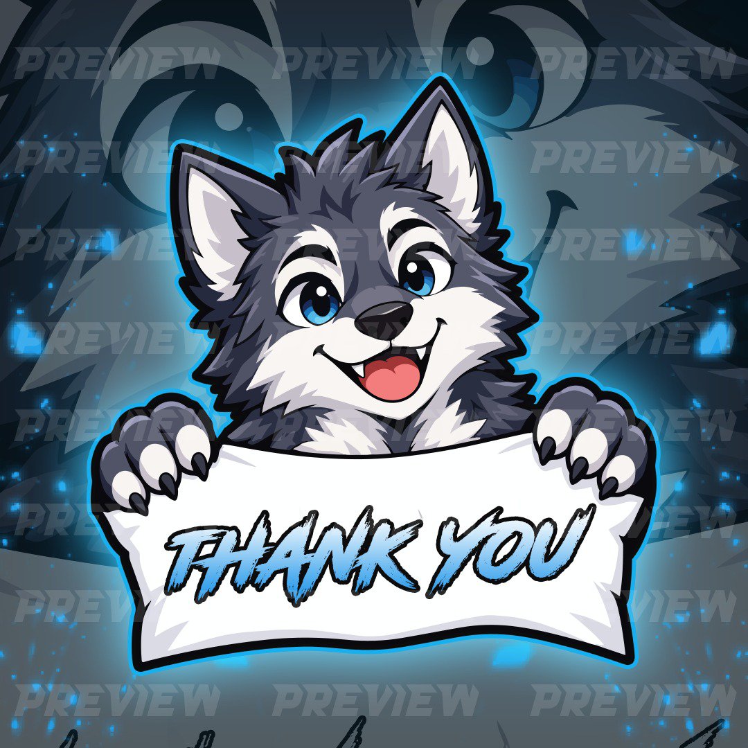 ArtistryKatie21's tweet photo. A little bit of chaos, a lot of gratitude. 🐺💙✨ Thank you for all the love and support!”

#WolfArt #FurryArt #Wolf #DigitalArt #CharacterArt #CuteArt #Artist #Artwork #emotes #emojis #StreamerArt #VTuberArt #GamingCommunity #ThankYou #ArtLovers https://t.co/2YNN7AFovC