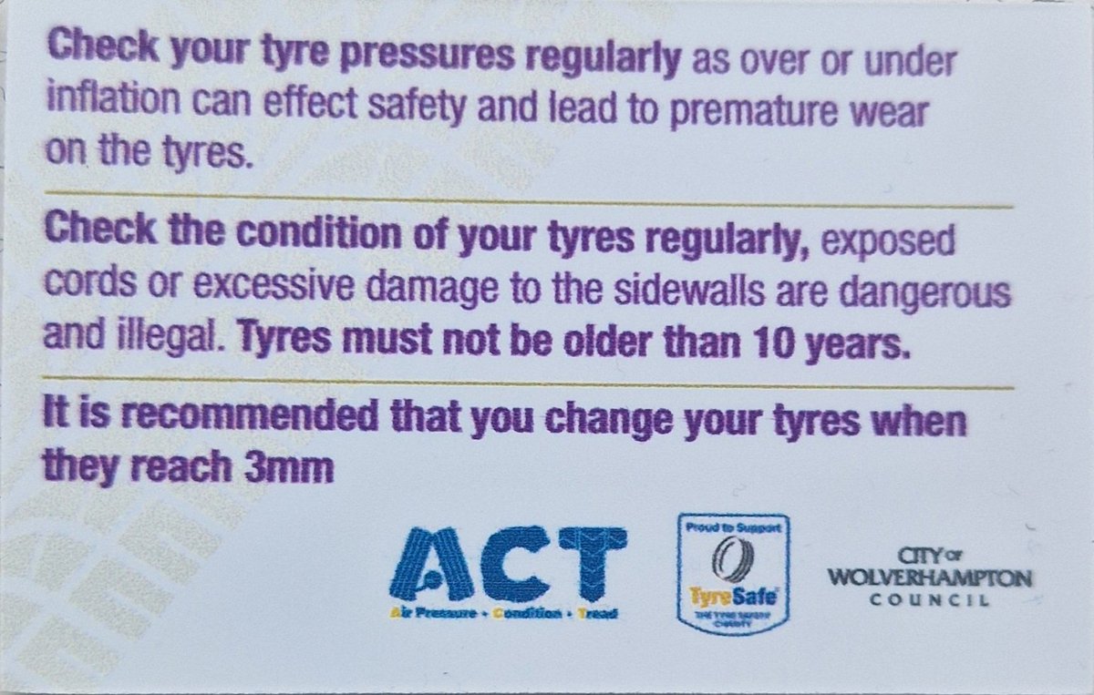 WVProtect's tweet photo. It was a busy weekend at the beginning of #TyreSafetyMonth for our Northern Compliance Team working with Police and other Licensing colleagues at Manchester Airport, Manchester City Centre, Hull and Chorley. One tyre found at Piccadilly Station with cords exposed. #ACTonTyres https://t.co/mIiA4eAAsv