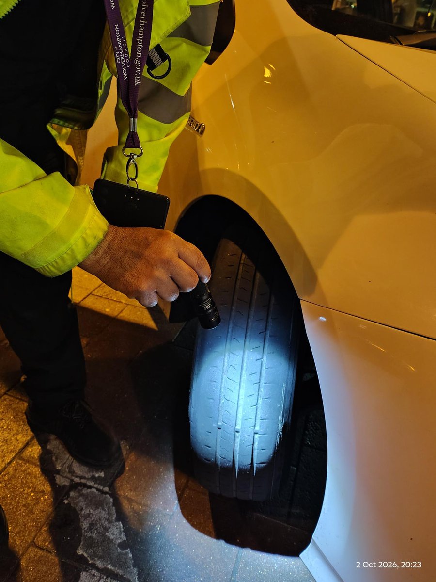WVProtect's tweet photo. It was a busy weekend at the beginning of #TyreSafetyMonth for our Northern Compliance Team working with Police and other Licensing colleagues at Manchester Airport, Manchester City Centre, Hull and Chorley. One tyre found at Piccadilly Station with cords exposed. #ACTonTyres https://t.co/mIiA4eAAsv
