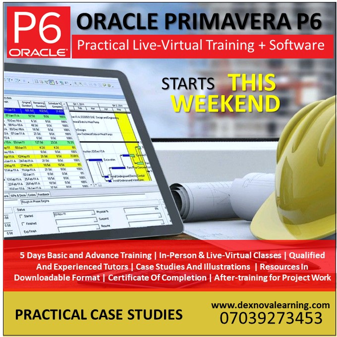 Dexlearning's tweet photo. Primavera P6 Training starts this weekend!

5 days of practical, hands-on learning focused on project planning, scheduling and control.

Interested in joining?

Call/WhatsApp: 0703 927 3453 | 0706 222 0898

#PrimaveraP6 #ProjectPlanning https://t.co/C0k5AJW6X0