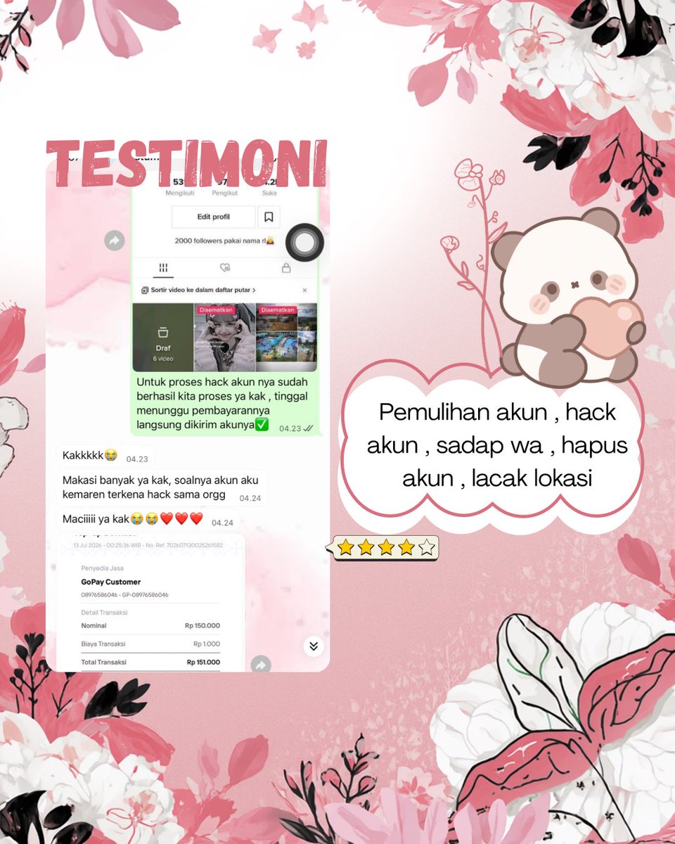 sdspect's tweet photo. ALL JASA

✅JASA HAPUS AKUN 
✅JASA PULIHKAN &amp; BALIKIN AKUN LUPA PASWORD/KE HACK
✅JASA LACAK LOKASI
✅JASA SADAP WA
✅RESET HP
✅JASA LACAK HP BY NO HP / IMEI
✅JASA HACK/PEMULIHAN AKUN
(EMAIL,IG,WA,TWITER/X,
FB,TIKTOK,LINE,TELEGRAM)

YUK BISA MEMBANTU KELUHAN ANDA🫶 https://t.co/VNRqvzmygj