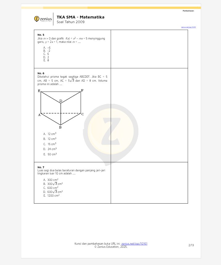 Yogslearning's tweet photo. ⊹ ࣪ ﹏𓊝﹏𓂁﹏⊹ ࣪ ˖
Latsol TKA Matematika Wajib by Zenius ASLI

⋆˚📚˖° Aljabar
https://t.co/pmtiNzgQ8K

⋆˚📚˖° Geometri
https://t.co/fD42hruYu8

⋆˚📚˖° Data &amp; Ketidakpastian
https://t.co/1cGiSkZpDa

⋆˚📚˖° MTK Campuran
https://t.co/Xo7nfpHnab

MORE:
https://t.co/NOYP9CTeqR https://t.co/ePEGuWJglj