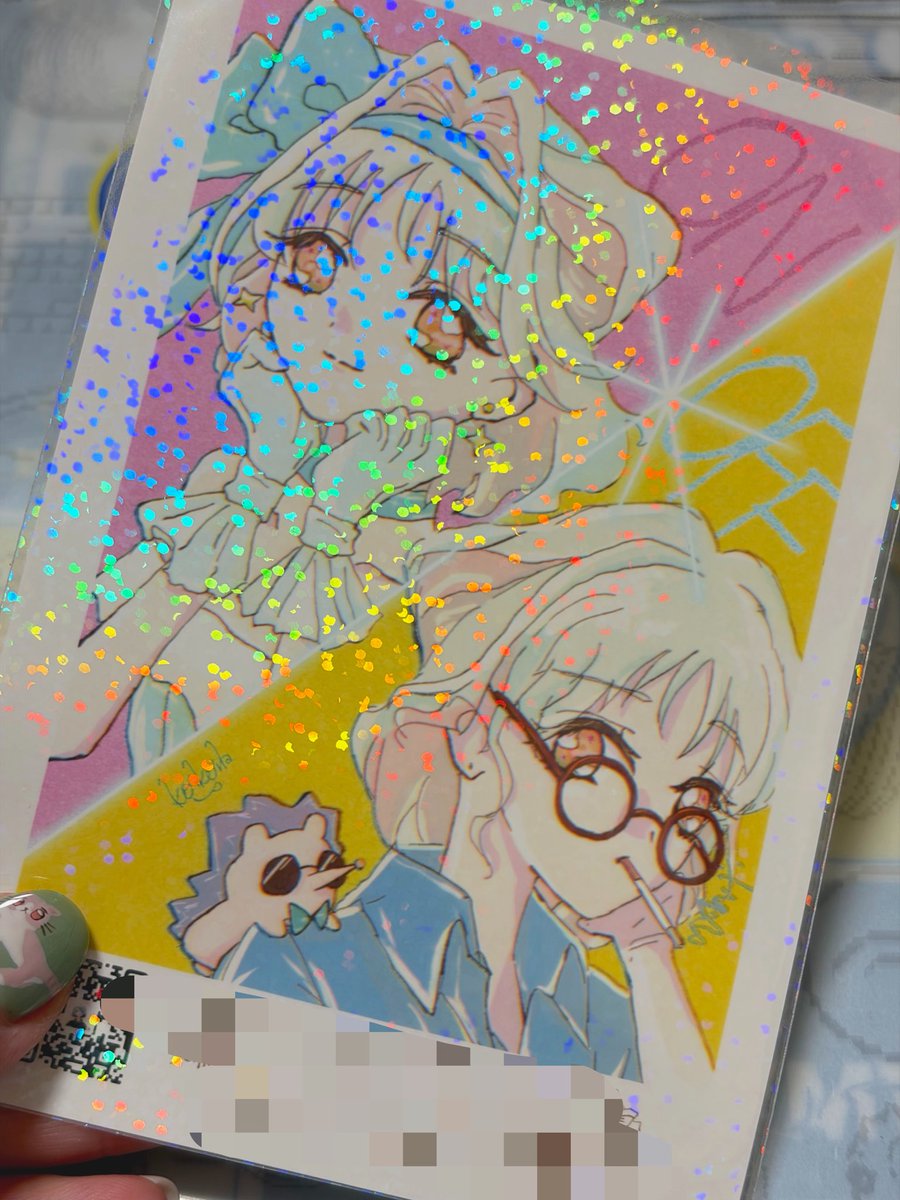 ztmy_fan's tweet photo. エンカ報酬作成中…
とりあえずホログラムシートに入れたL版イラストと2枚目のステッカーがランダムで…という感じになるかな？
ステッカーどれが欲しいか言ってくれたら、置いておきます🙇‍♀️
A、B、Cでどれがいいか教えてください。 https://t.co/rfLX8CV5i6