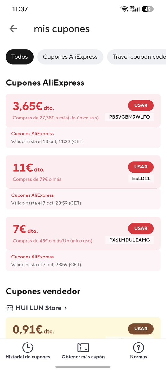 TheWomanOfRed1's tweet photo. @AliExpressES Si canjeas 32000 gemas te dan un cupón de 3,65€ que puedes canjear si haces una compra superior a 27,38€ y es mentira, el artículo cuesta 28,26€ y no lo aplica. Menudos estafadores estáis hechos. https://t.co/oheaePxWUO