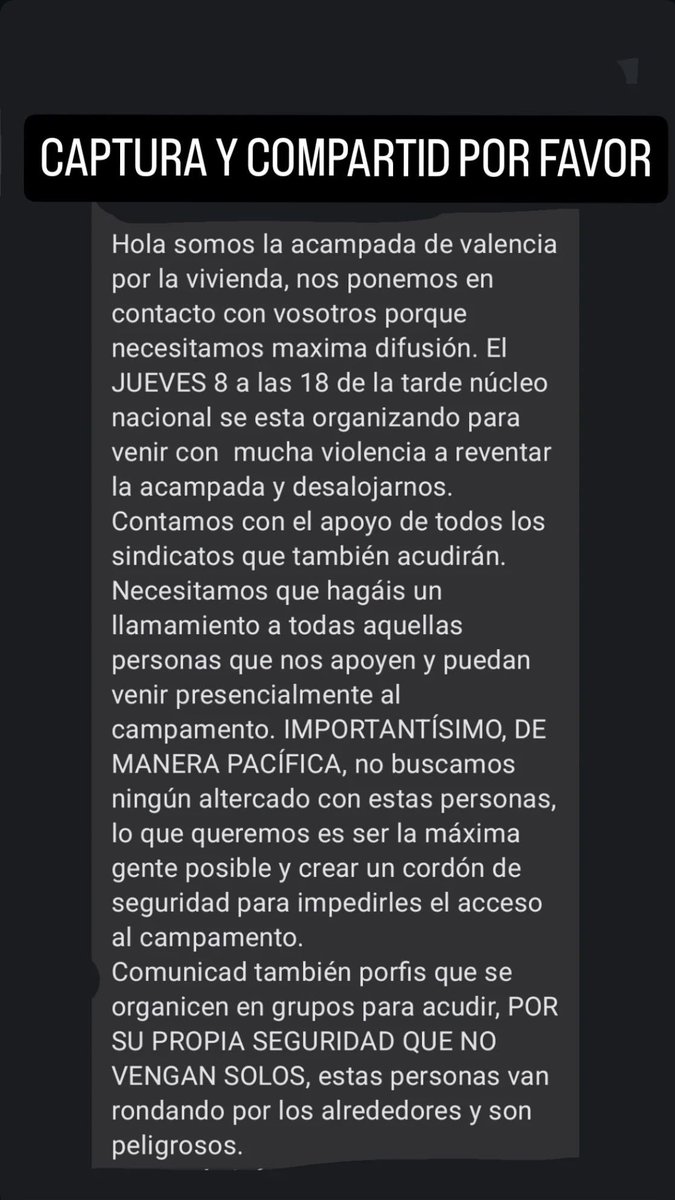 acampadavlc's tweet photo. 📢 ALERTA ANTIFEIXISTA ⛺️ ⛺️ ⛺️ ⛺️ ✊🏼 🏴 🚩 https://t.co/QMn1PVdKaQ