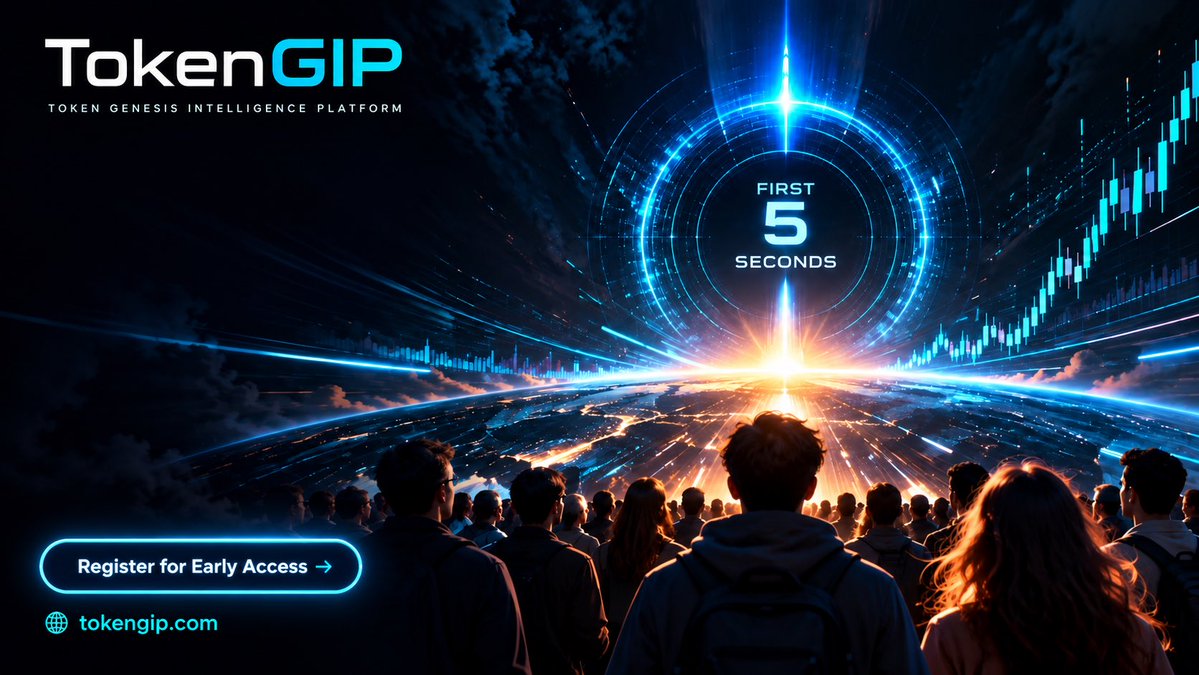 TokenGIP's tweet photo. Before the chart. Before the hype. Before everyone is watching.
There is the Genesis.

Something is coming for the first 5 seconds of a token’s life.

Most will discover it after launch.
Some will be there from the beginning.

TokenGIP is going live soon.

Early Access registration is now open.
Don’t arrive after Genesis.

Know the Genesis before everyone else.

Register for Early Access ↓
https://t.co/wG00fWsW5Q

#TokenGIP #GenesisIntelligence #Crypto
