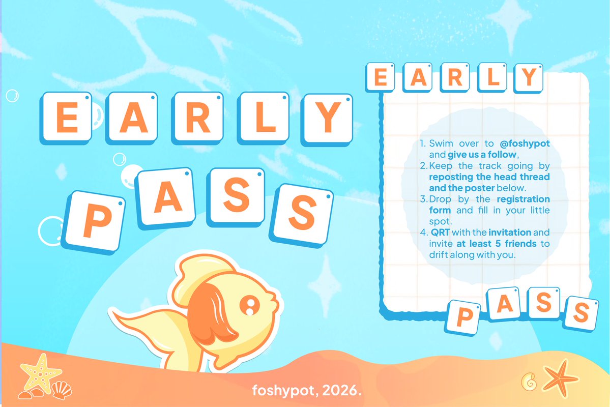 foshypot's tweet photo. ㅤ
✦ _ % Something’s making its way through the water! 𝘛𝘸𝘰 lucky little fish are getting an 𝗲𝗮𝗿𝗹𝘆 𝘀𝘄𝗶𝗺. 🐟 Blub.. keep your fins ready because you might just be one of them! ⊹ ♡
ㅤ https://t.co/GGEWGAL189