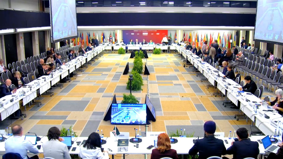 HRDefsEN's tweet photo. Human rights do not fall silent in times of war!

Our message at the #OSCE Conference in Warsaw is clear:

War and states of emergency do not erase states’ #humanrights obligations. 

Emergency powers must not become permanent instruments of governance.

https://t.co/cLydPAinwU https://t.co/KJcNGic17o
