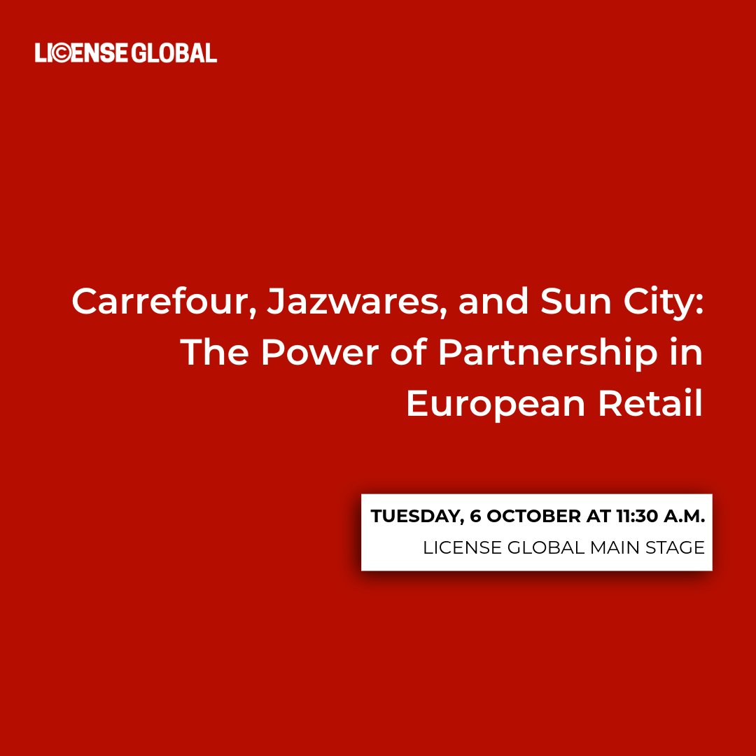 licensemag's tweet photo. Don't miss this exclusive session that brings together three major players in brand licensing: @CarrefourFrance, @Jazwares and #SunCity, for the first time at @bleurope. #BLE2026 https://t.co/s4Qhv2qKph