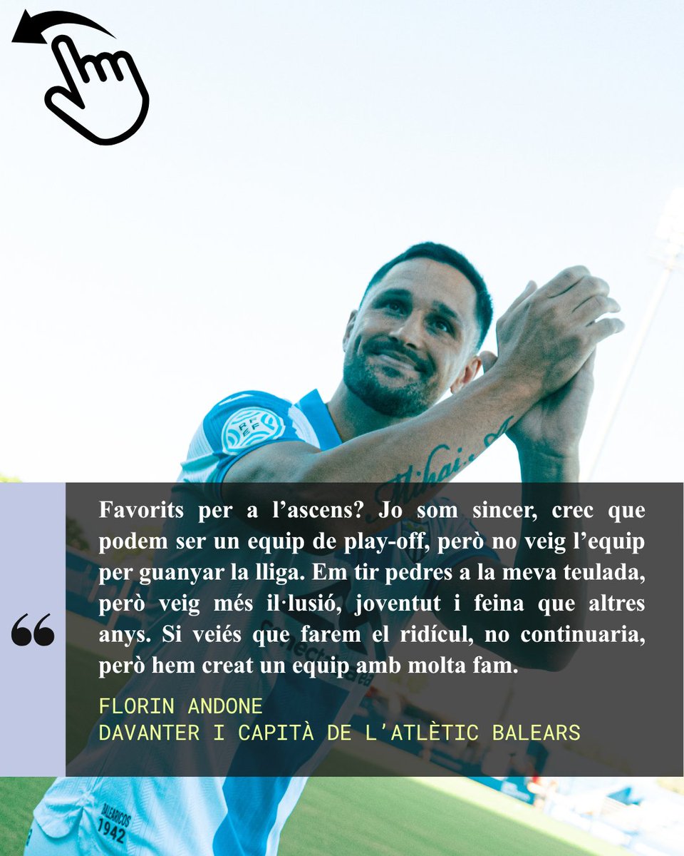 ATBxtra's tweet photo. 🎙️ Florin Andone, davanter i capità de l’@atleticbalears, en declaracions a @TerritorioATB de @fibwiradio: