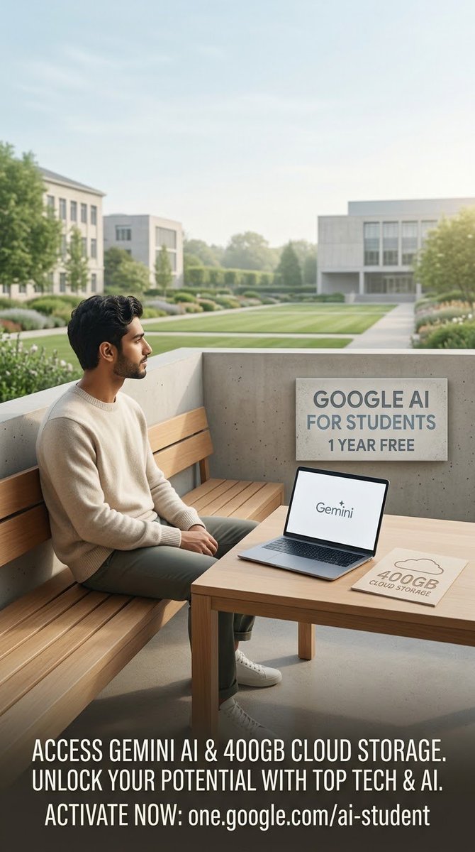 awawdi's tweet photo. تقدم جوجل للطلاب سنة كاملة من Google AI Plus مجانًا، تشمل Gemini، وأدوات ذكاء اصطناعي إضافية، و400GB من مساحة التخزين. يمكن الاستفادة من العرض حتى 31 ديسمبر 2026.
​https://t.co/KrwDf1zxIL https://t.co/5ntOk6O8u5