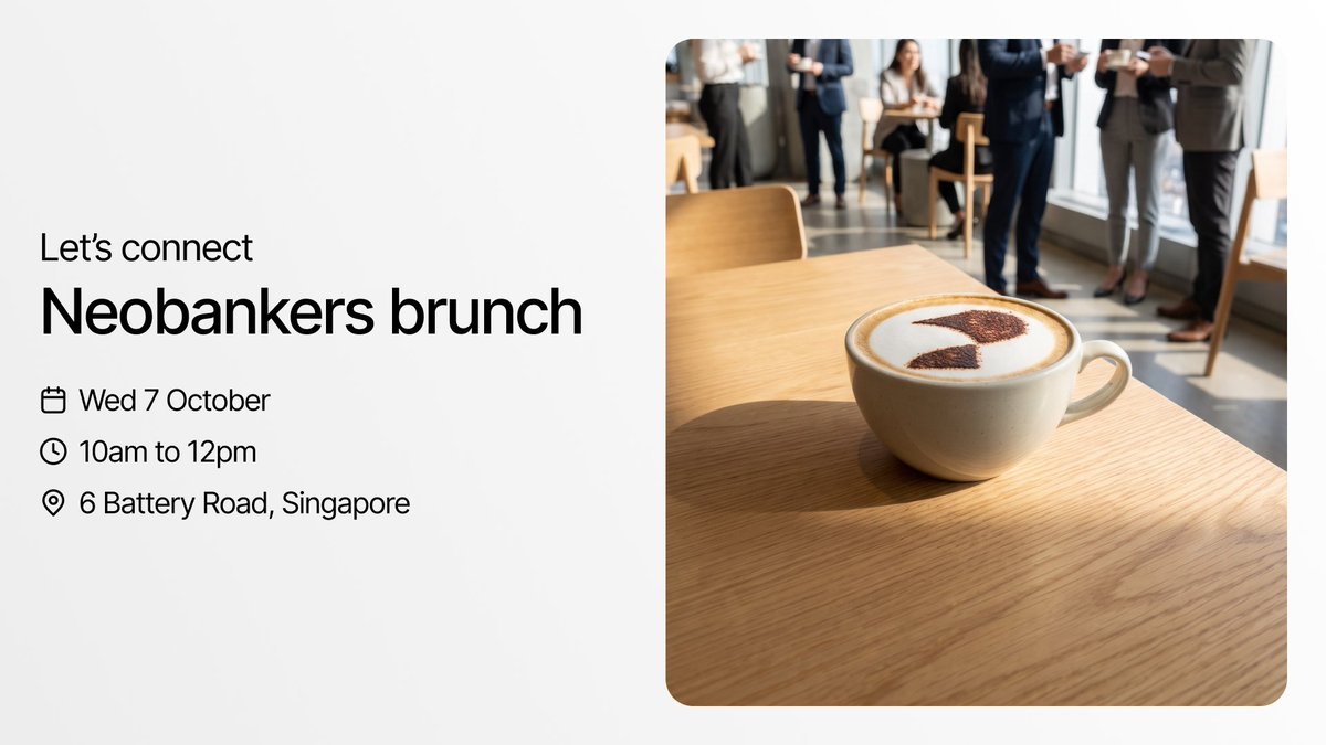 PayitFast's tweet photo. Token2049 is finally here 🇸🇬

We’re kicking things off at the Neobankers Brunch at Brunetti Oro. If you’re issuing cards or looking for faster settlement infrastructure, let's talk. https://t.co/DIeptmouJY