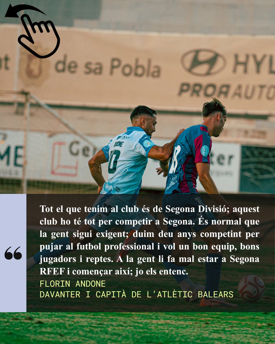 ATBxtra's tweet photo. 🗣️ Més declaracions des capità de l’@atleticbalears, Florin Andone, a @TerritorioATB 👇🏻