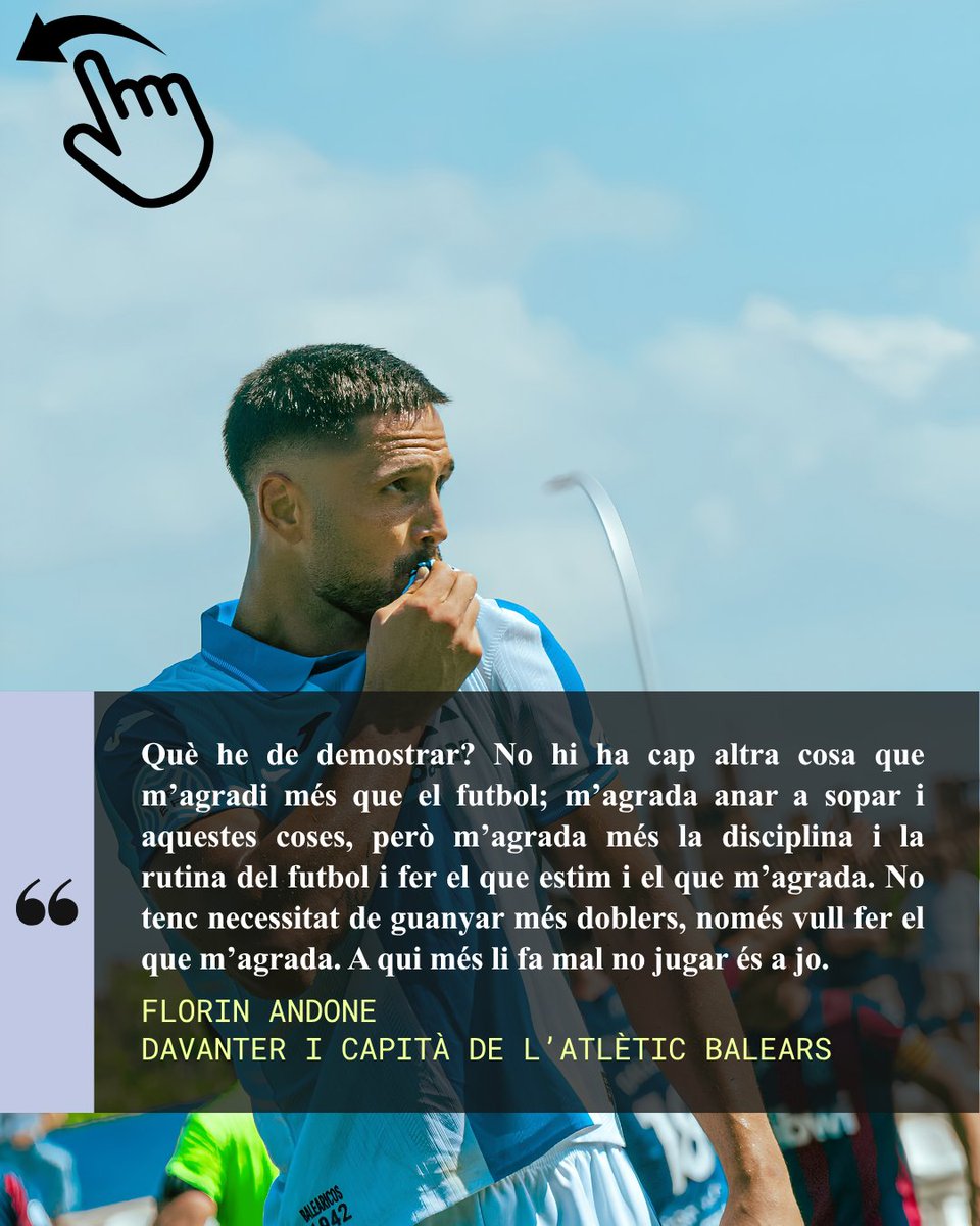 ATBxtra's tweet photo. 🗣️ Més declaracions des capità de l’@atleticbalears, Florin Andone, a @TerritorioATB 👇🏻