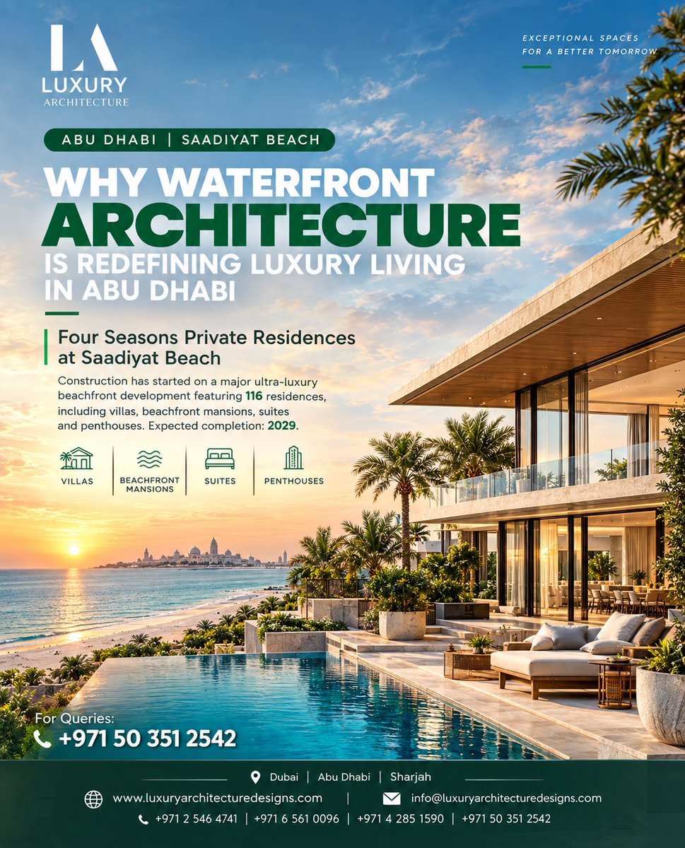 architectu84233's tweet photo. Waterfront Architecture. Redefining Luxury Living.
info@luxuryarchitecturedesigns.com
+971 2 546 4741 | +971 4 285 1590 | +971 6 561 0096 | +971 50 351 2542
#LuxuryArchitecture #MEPDesign #MEP #MEPEngineering #MEPServices #MEPConsultant #MEPUAE #HVACDesign #HVAC https://t.co/vAkliSwFIH