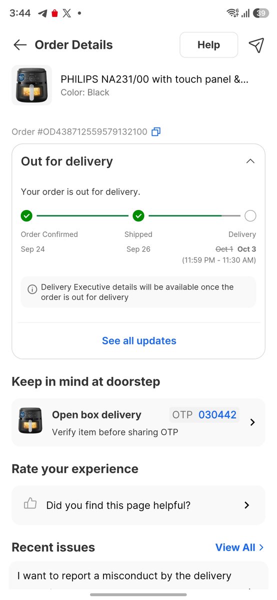 coolshek11's tweet photo. @Flipkart @flipkartsupport @jaagograhakjago @Flipkart1116 @flipkartsupport Stop generic replies. Order OD438712559579132100 is marked 'Out for Delivery' after 11 days, agent is unreachable, and support hints at cancellation. State the exact delivery time today or compensate the full price hike. Not a ₹300 token! https://t.co/1YgAEzF2L1