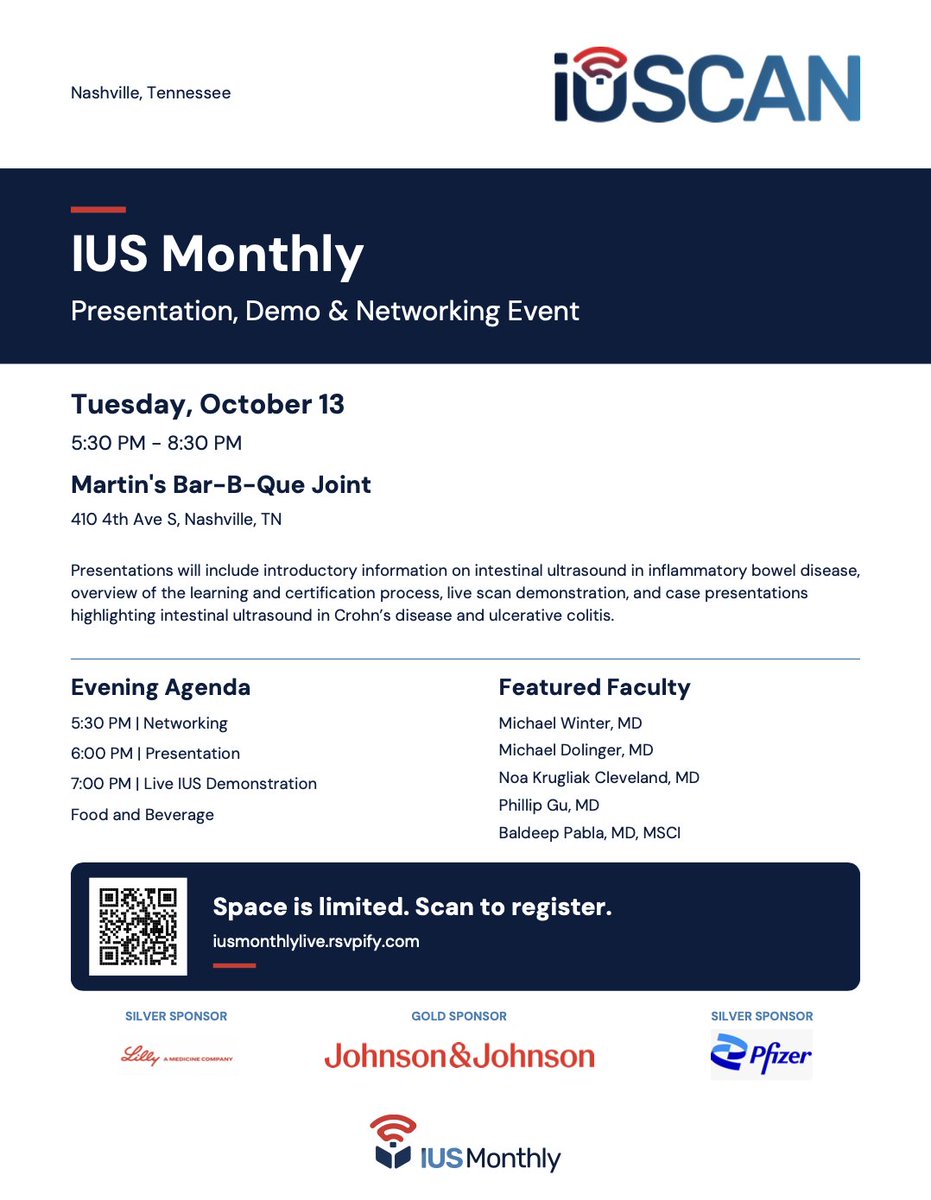 iUSCAN's tweet photo. IUS Monthly Live will be in Nashville, TN on October 13th at martins BBQ Joint from 530 to 830 PM. If you are looking to see some hands-on IUS demos, start on the journey to becoming an expert, and enjoy some good BBQ and drinks, register ahead at: 
https://t.co/ZdDwVZQw9B https://t.co/potK3CSMmC